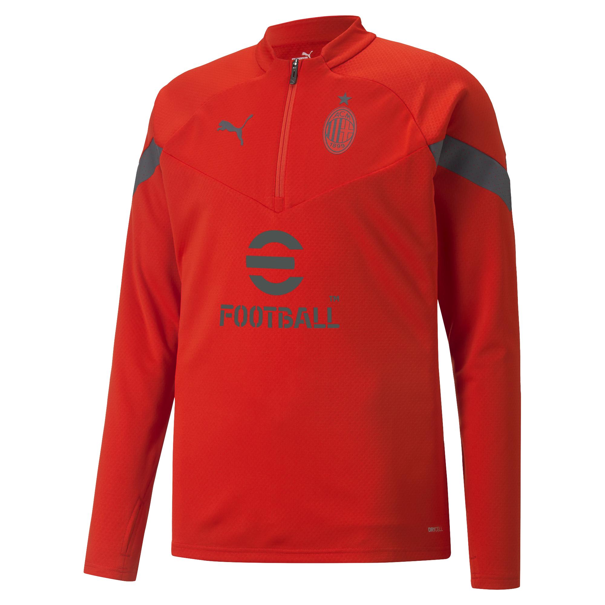 PUMA AC Milan 1/4-Zip Trainingstrui 2022-2023 Rood Zwart