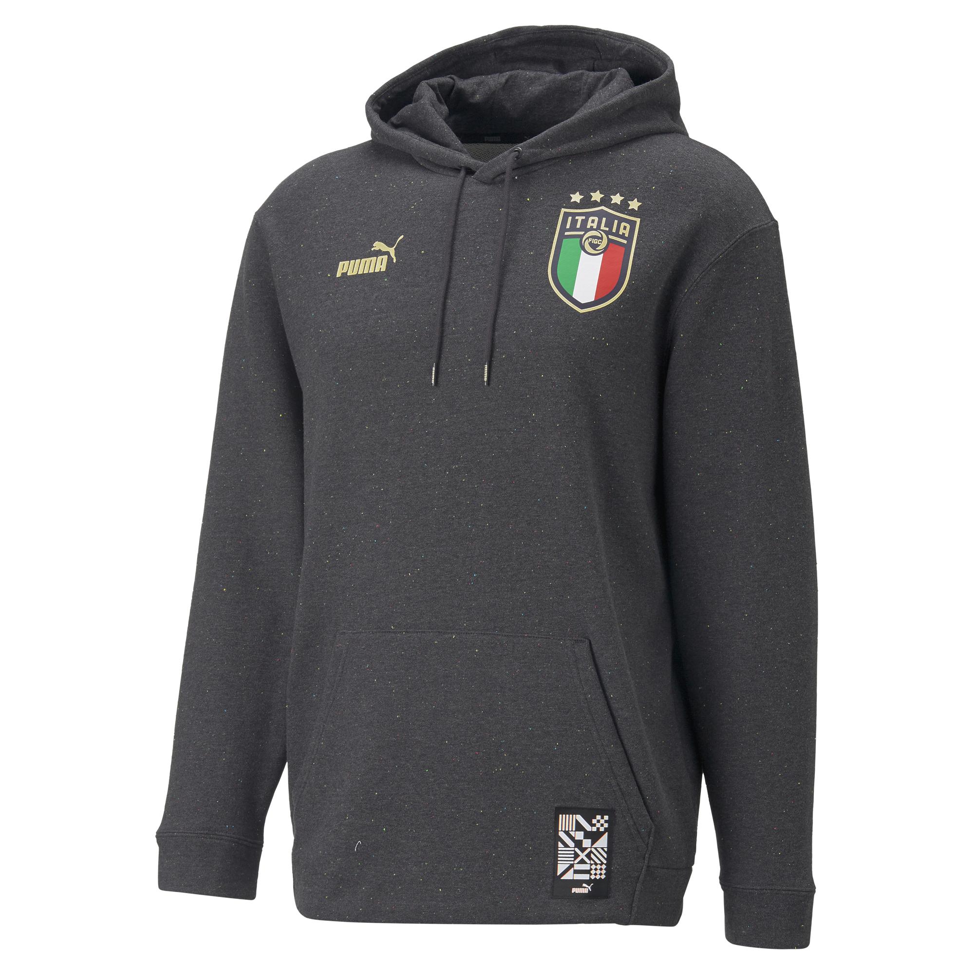 PUMA Italie FtblCulture Hoodie 2022-2024 Donkergrijs Goud