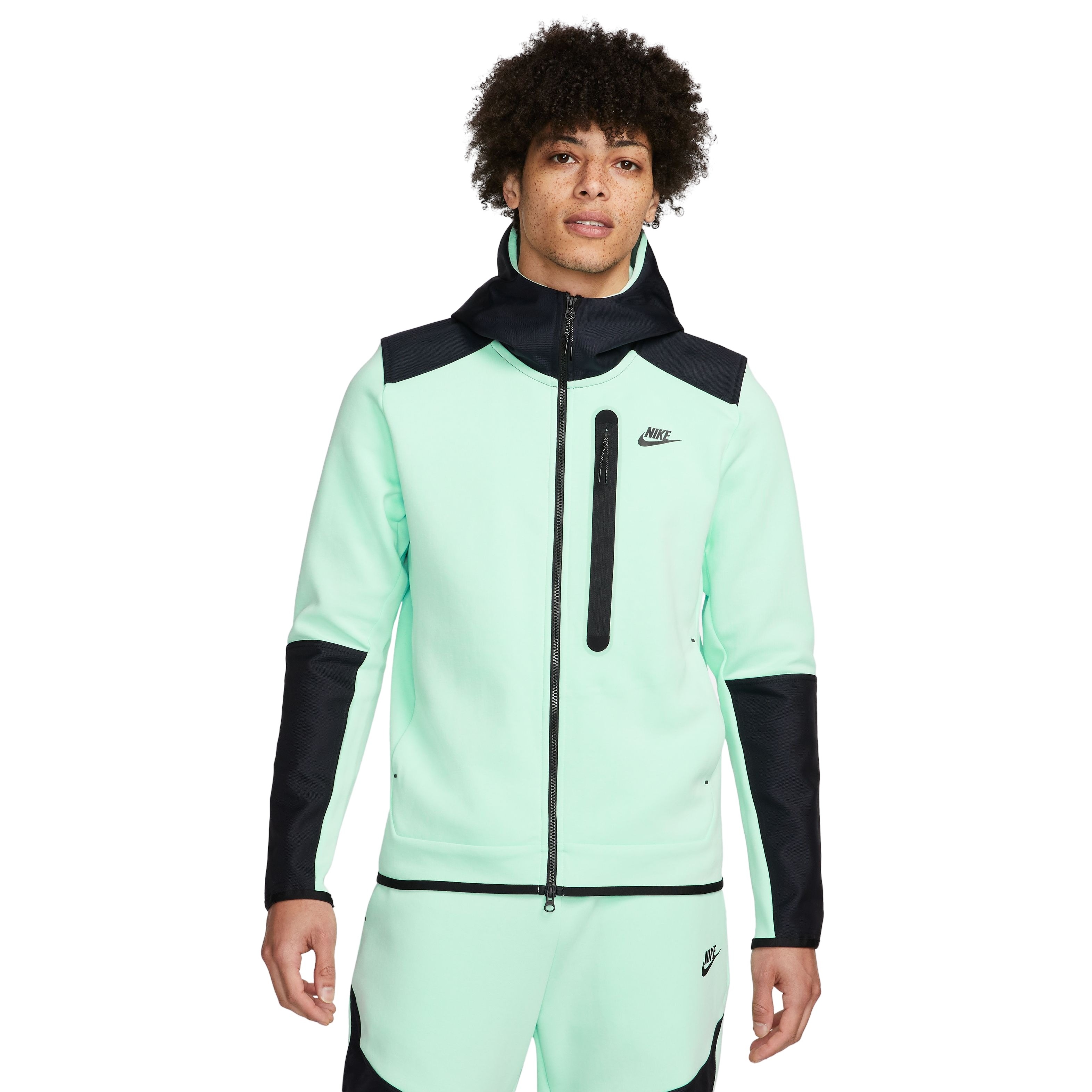 Nike Tech Fleece Overlay Vest Lichtgroen Zwart