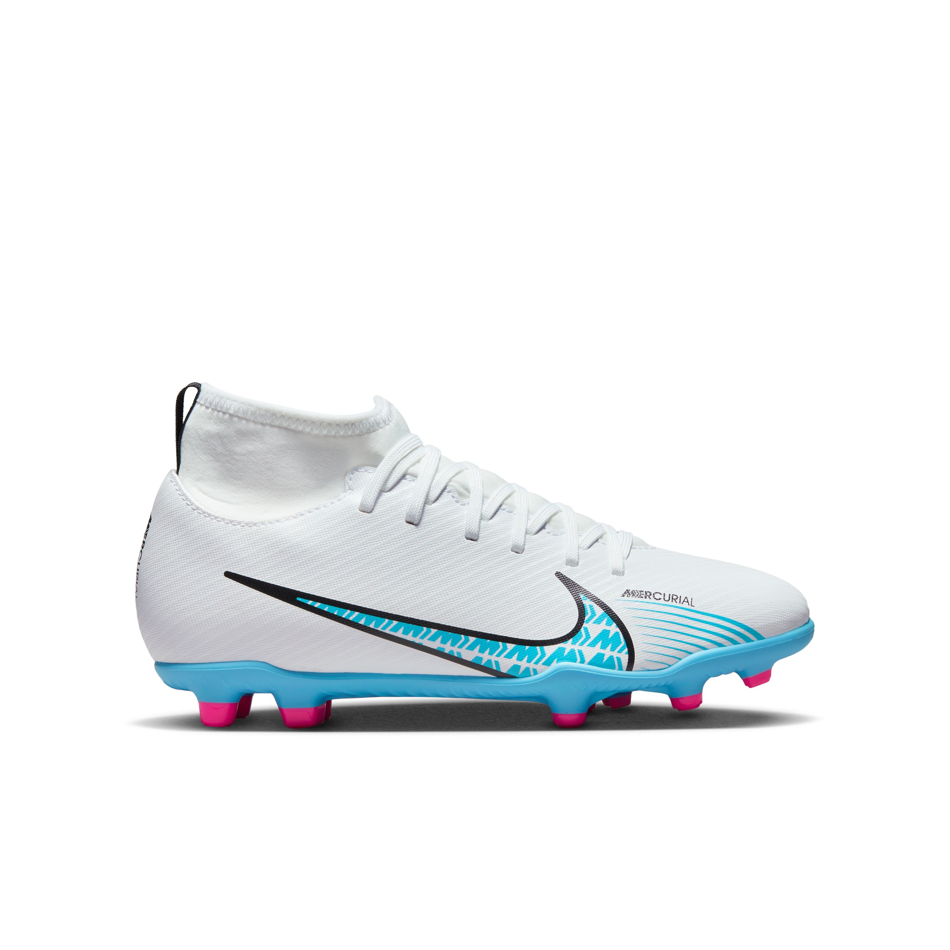 Nike Mercurial Superfly 9 Club Gras / Kunstgras Voetbalschoenen (MG) Kids Wit Felblauw Felroze