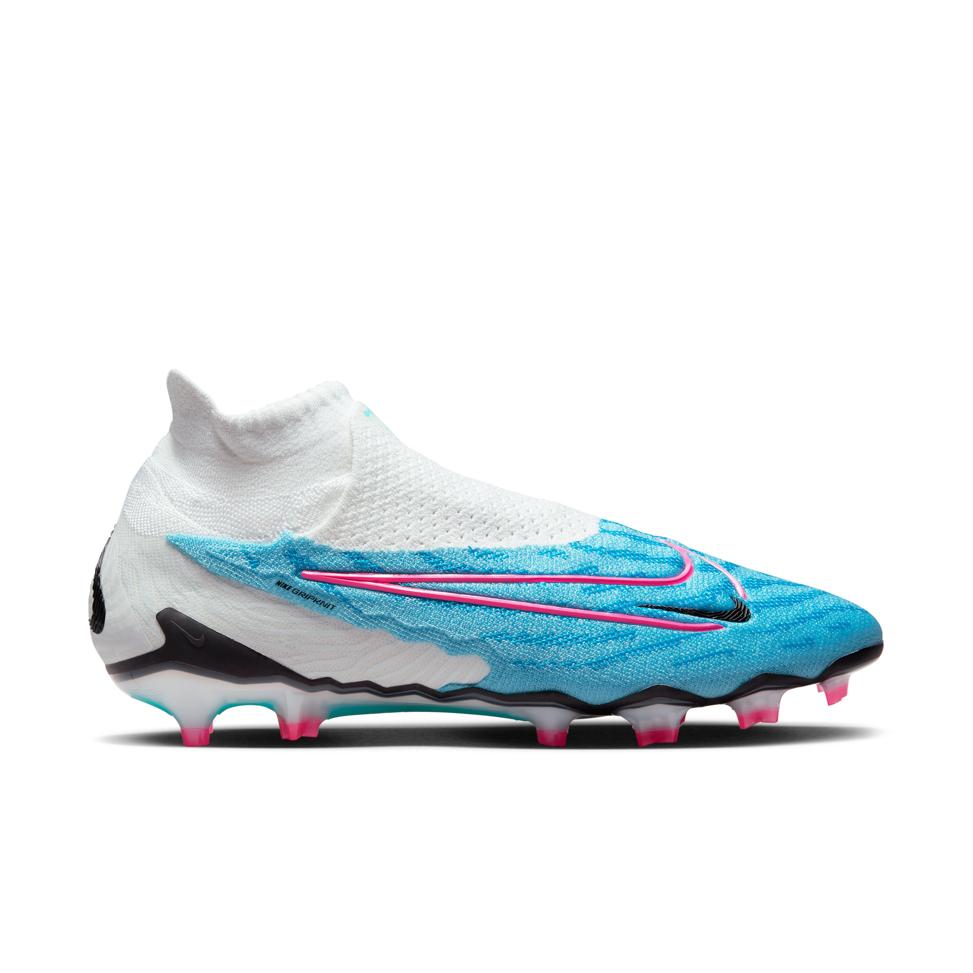 Nike Phantom GX Elite Dynamic Fit Gras Voetbalschoenen (FG) Wit Felblauw Felroze