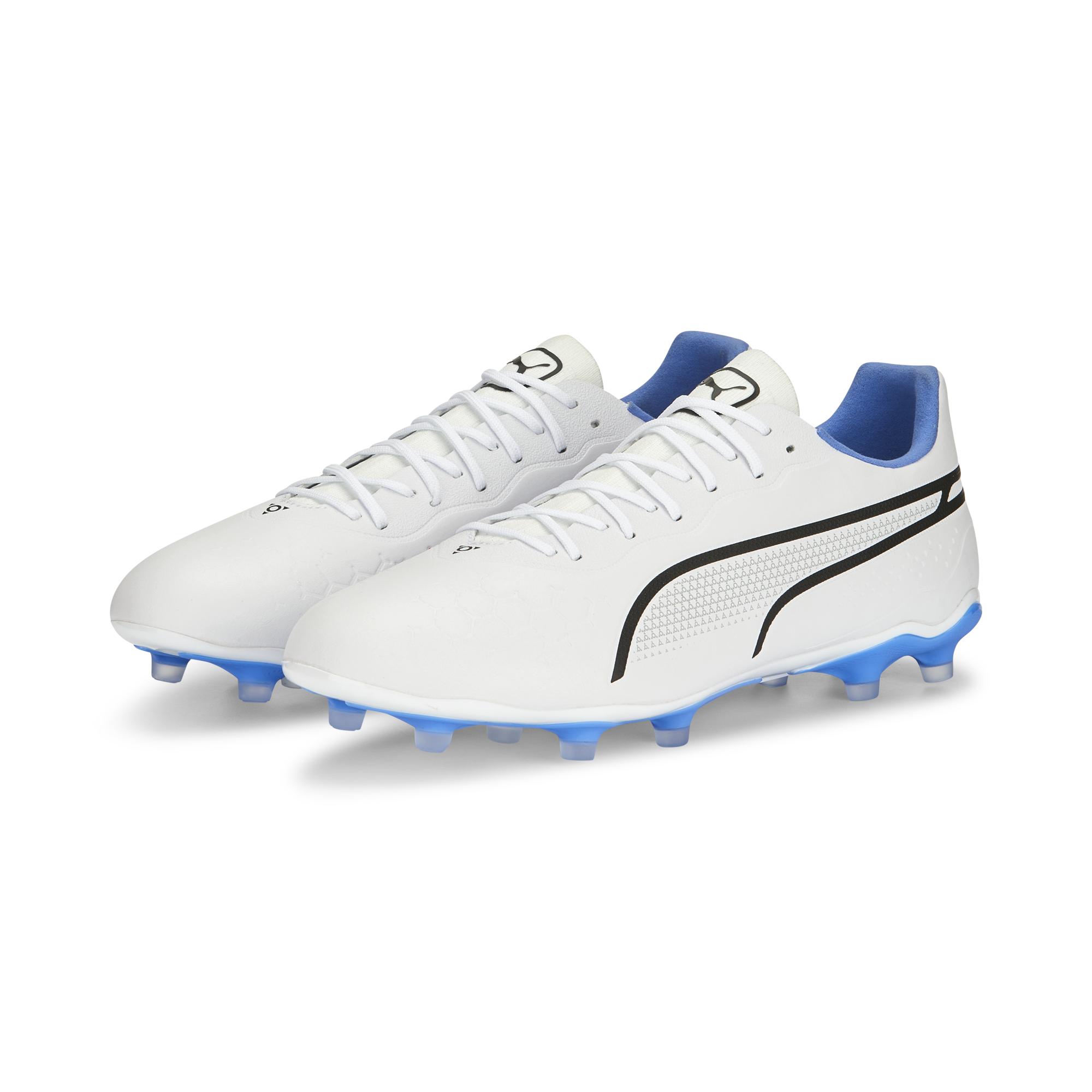 PUMA King Pro Gras / Kunstgras Voetbalschoenen (MG) Wit Zwart Blauw Oranje