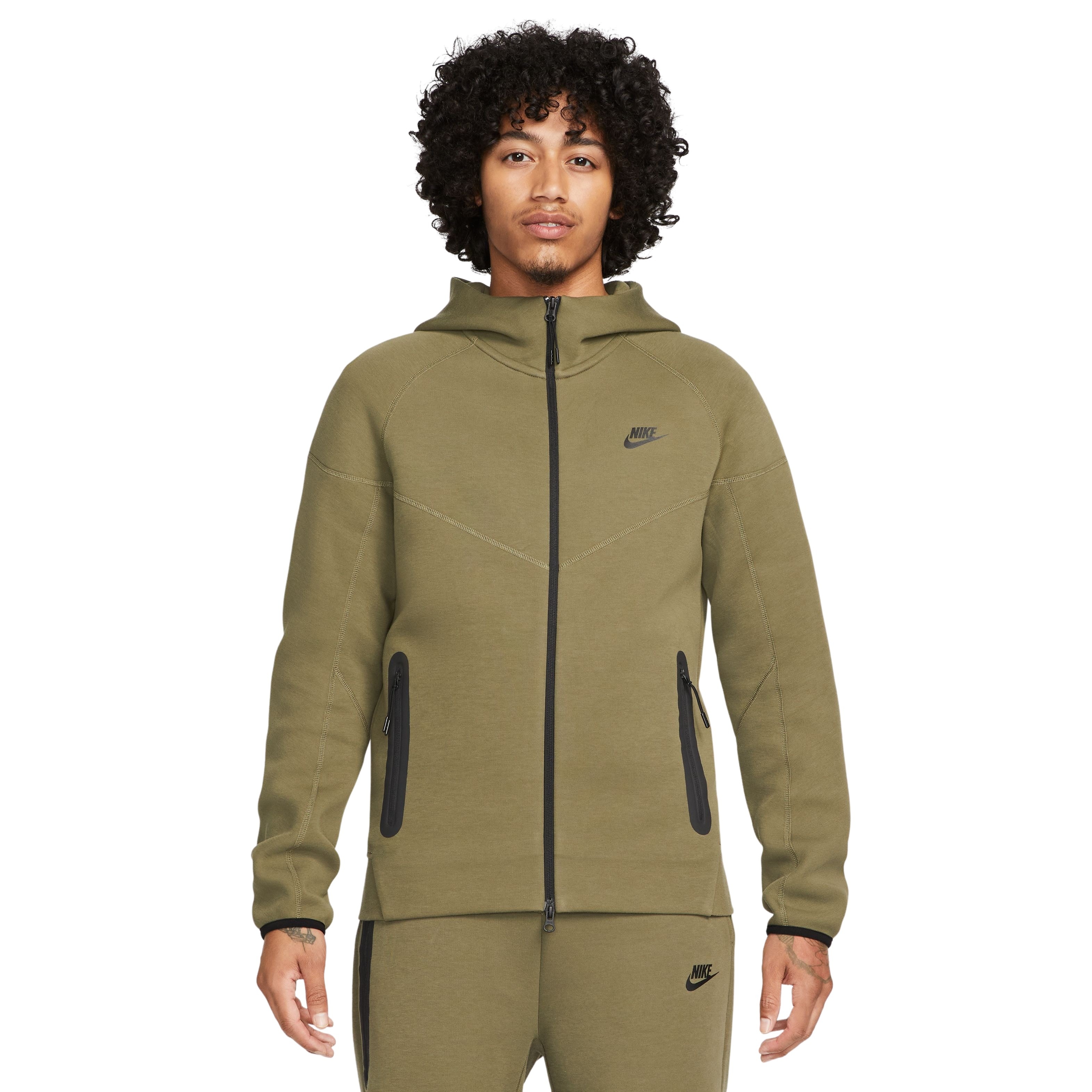 Nike Tech Fleece Sportswear Vest Olijfgroen Zwart