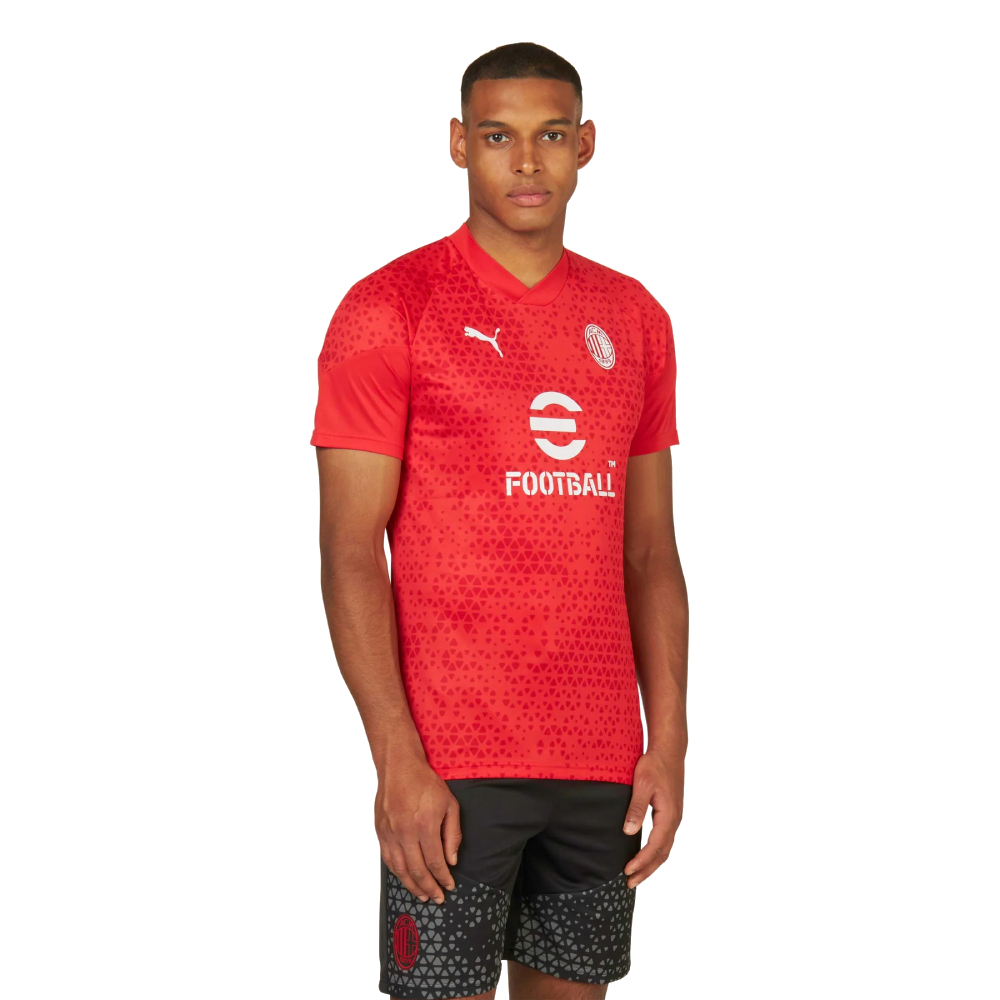 PUMA AC Milan Trainingsshirt 2023-2024 Rood Lichtgrijs