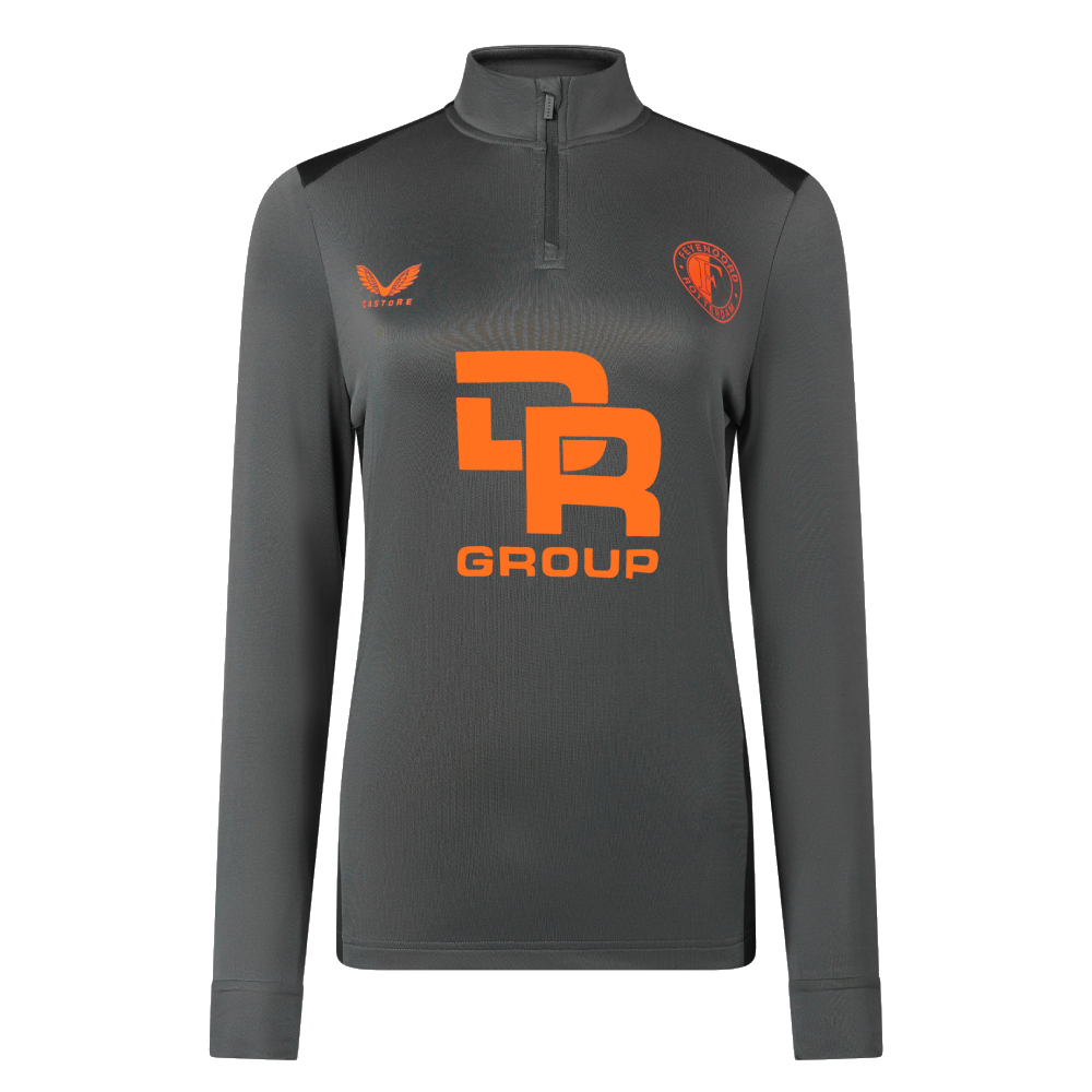 Castore Feyenoord Trainingstrui 1/4-Zip 2023-2024 Dames Grijs Oranje Zwart