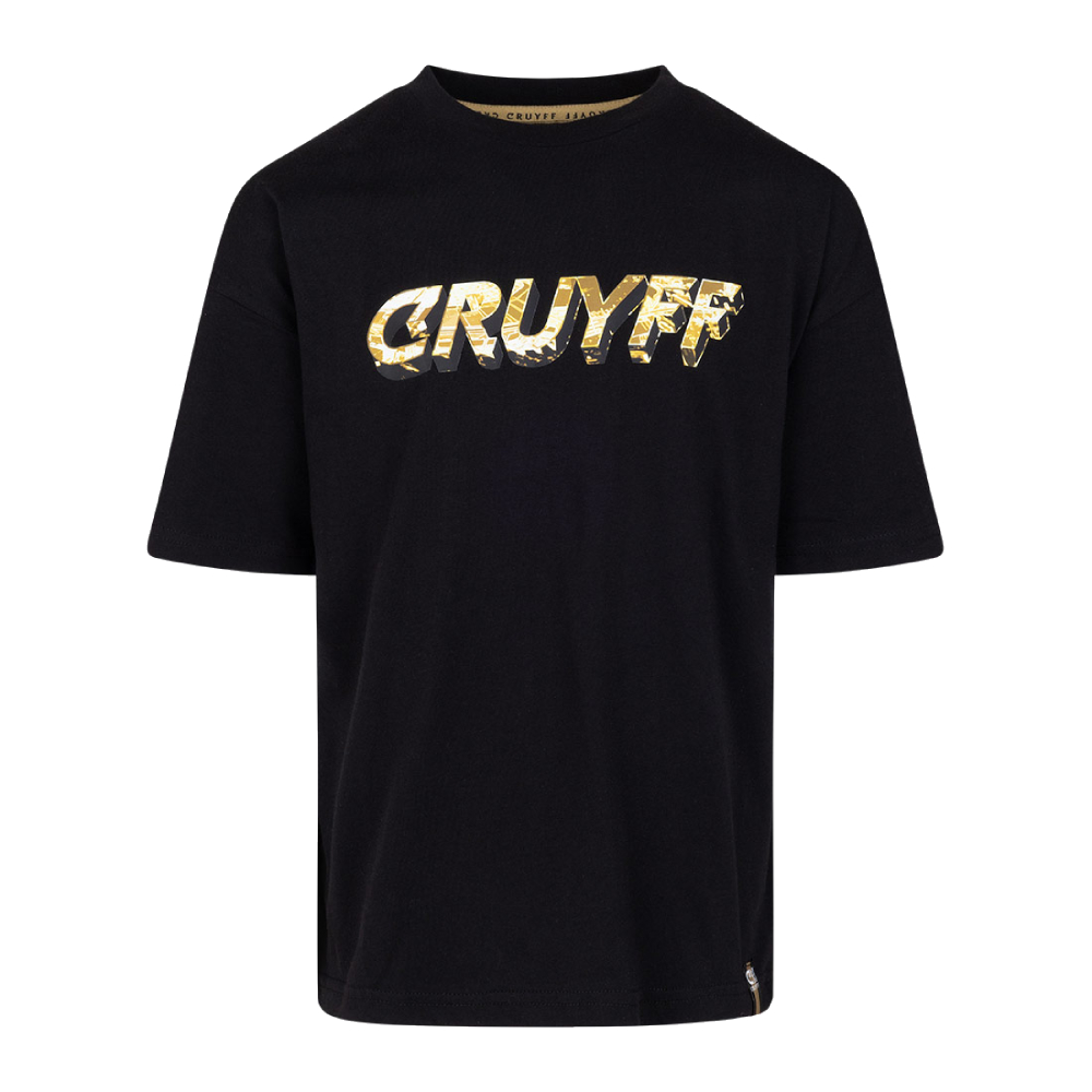 Cruyff City T-Shirt Kids Zwart/Goud - Maat: 164