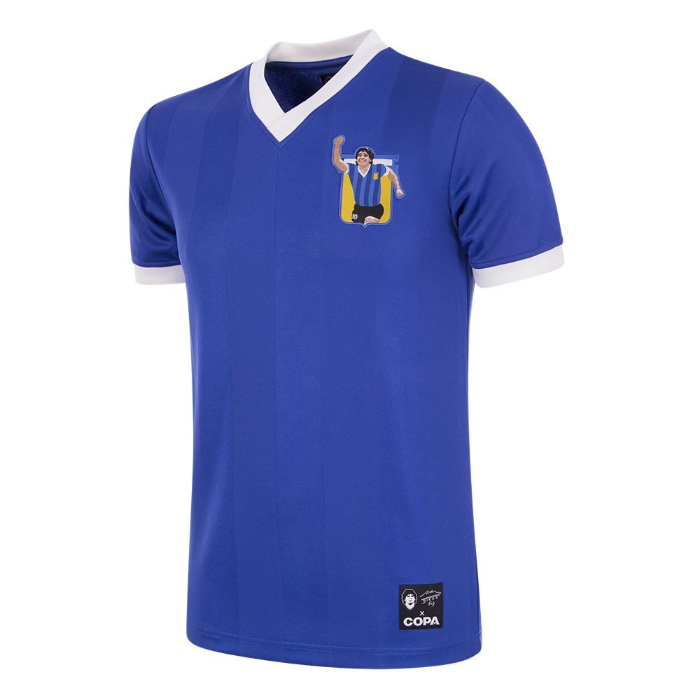 Maradona X COPA Argentina 1986 Away Retro Football Shirt Blue XXL