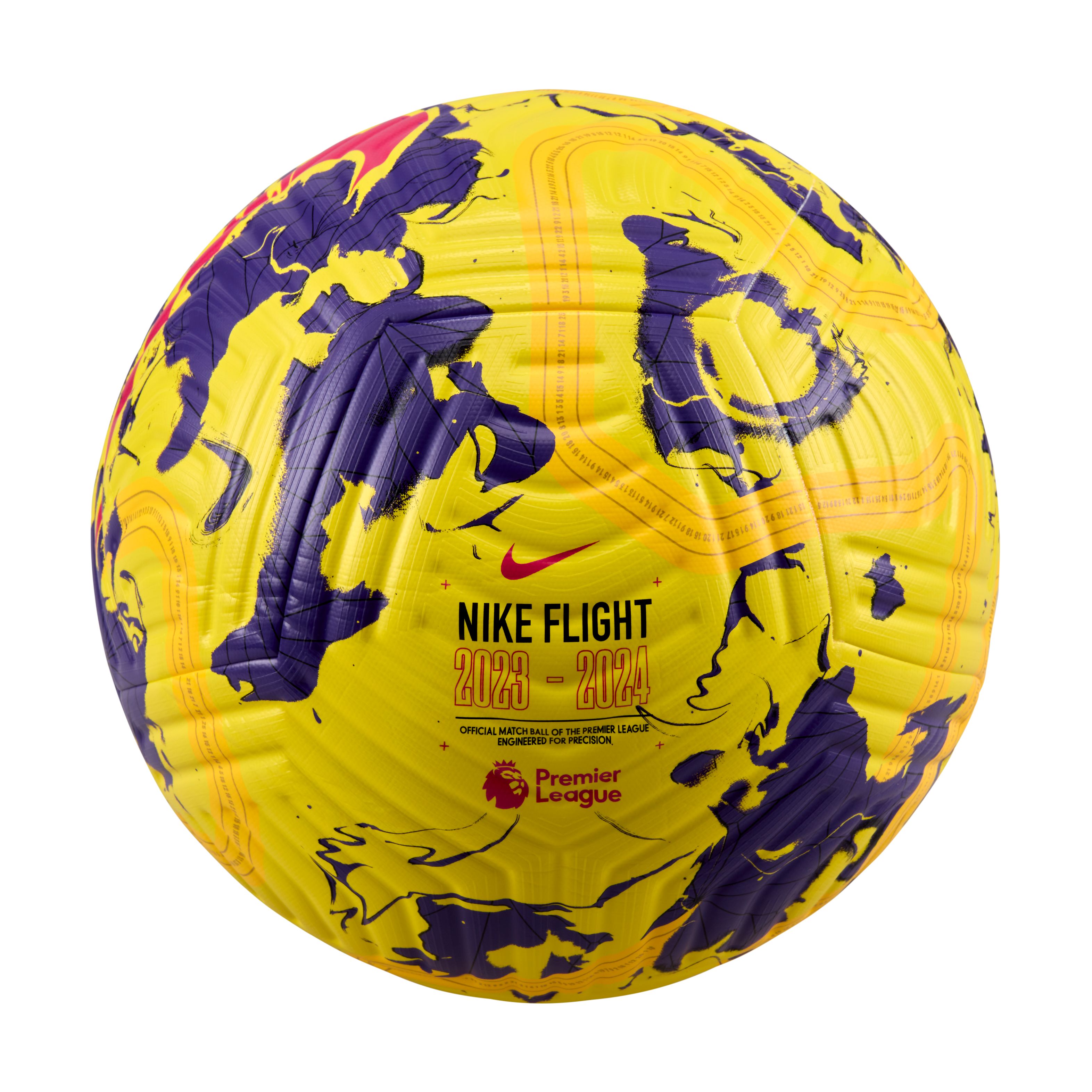 Nike Premier League Flight Voetbal Maat 5 2023-2024 Geel Paars Roze