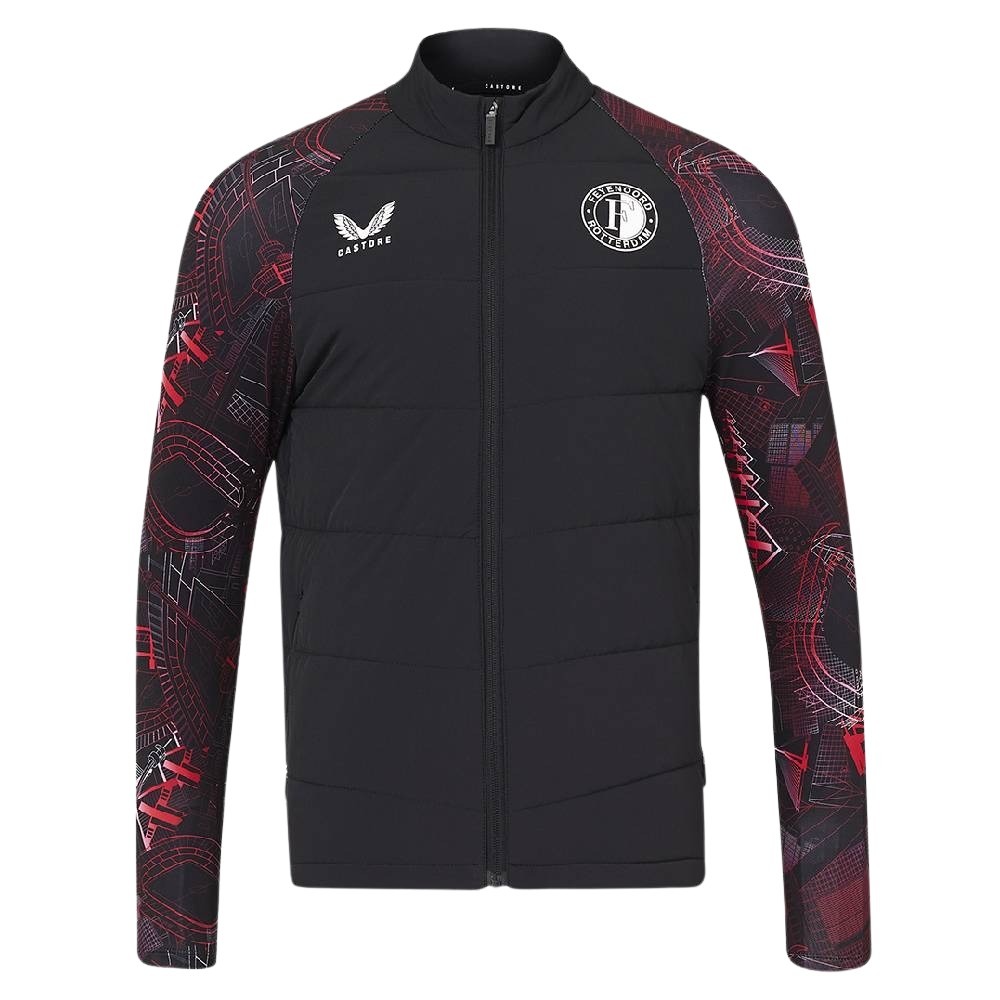 Castore Feyenoord Hybrid Trainingsjack 2023-2024 Zwart Rood