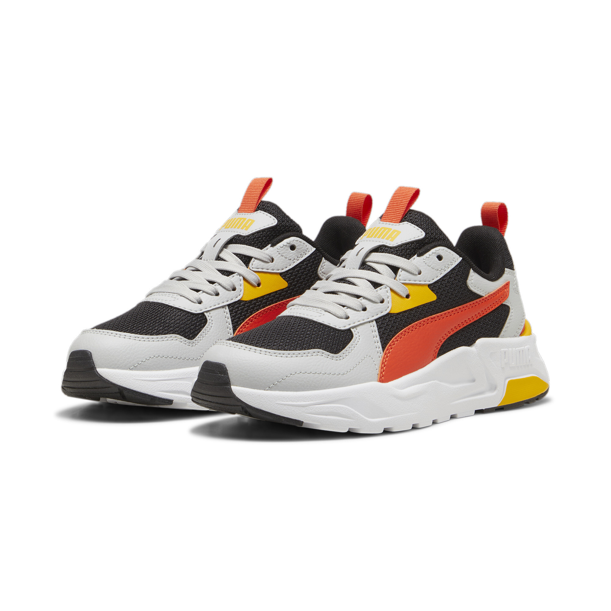 PUMA Trinity Sneakers Lite Kids Grijs Zwart Rood