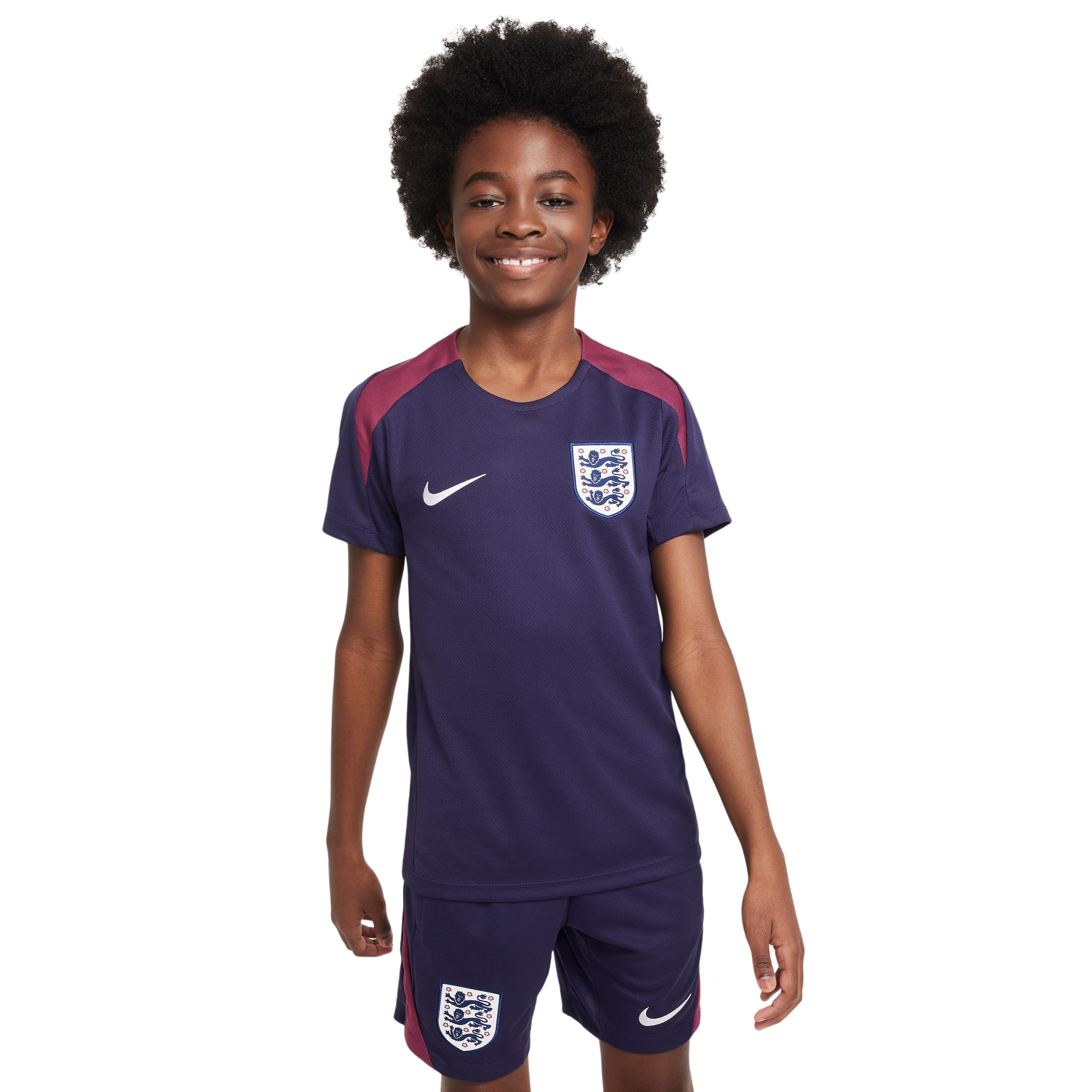 Nike Engeland Strike Trainingsshirt 2024-2026 Kids Donkerblauw Bordeaux Wit