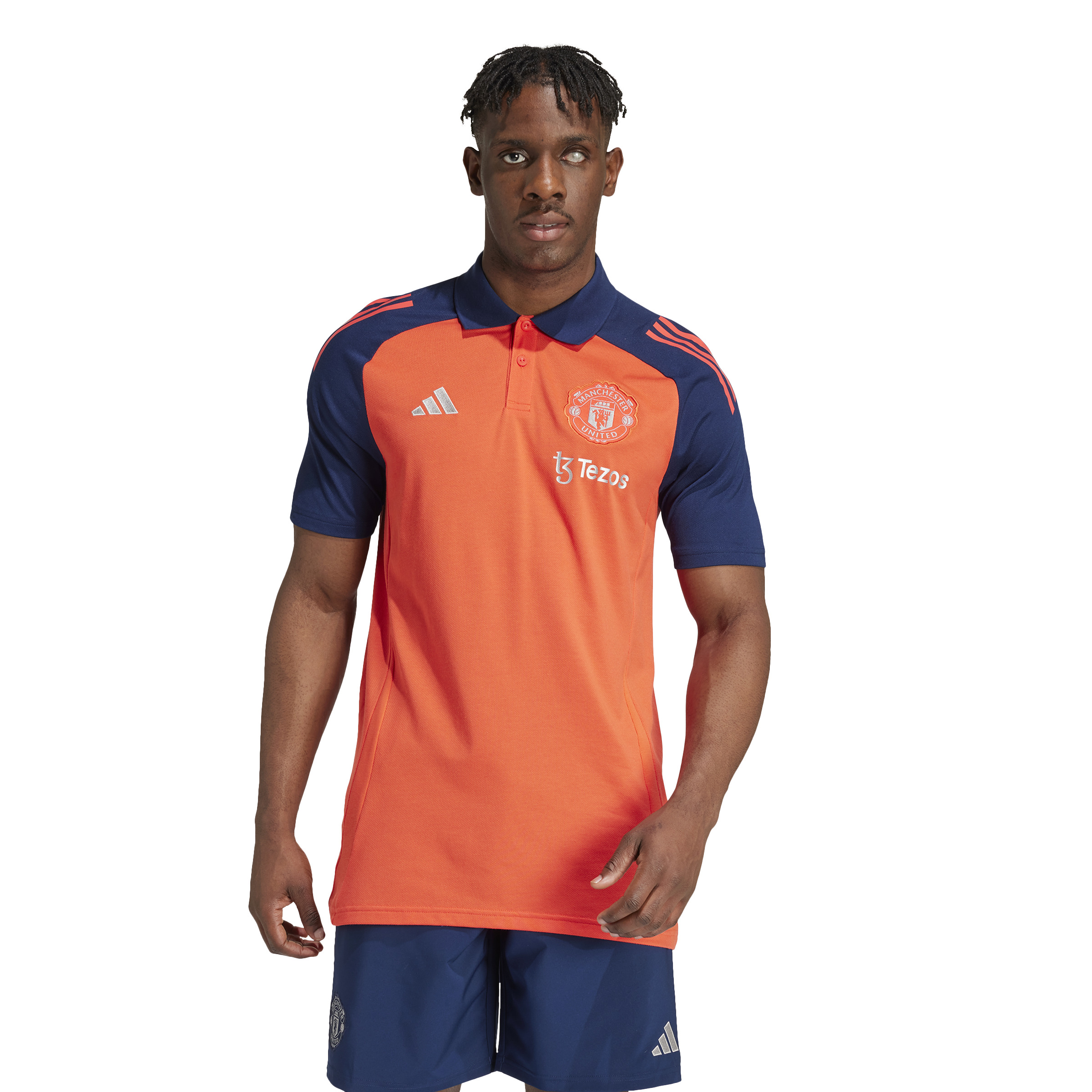 adidas Manchester United Polo 2024-2025 Rood Donkerblauw Wit