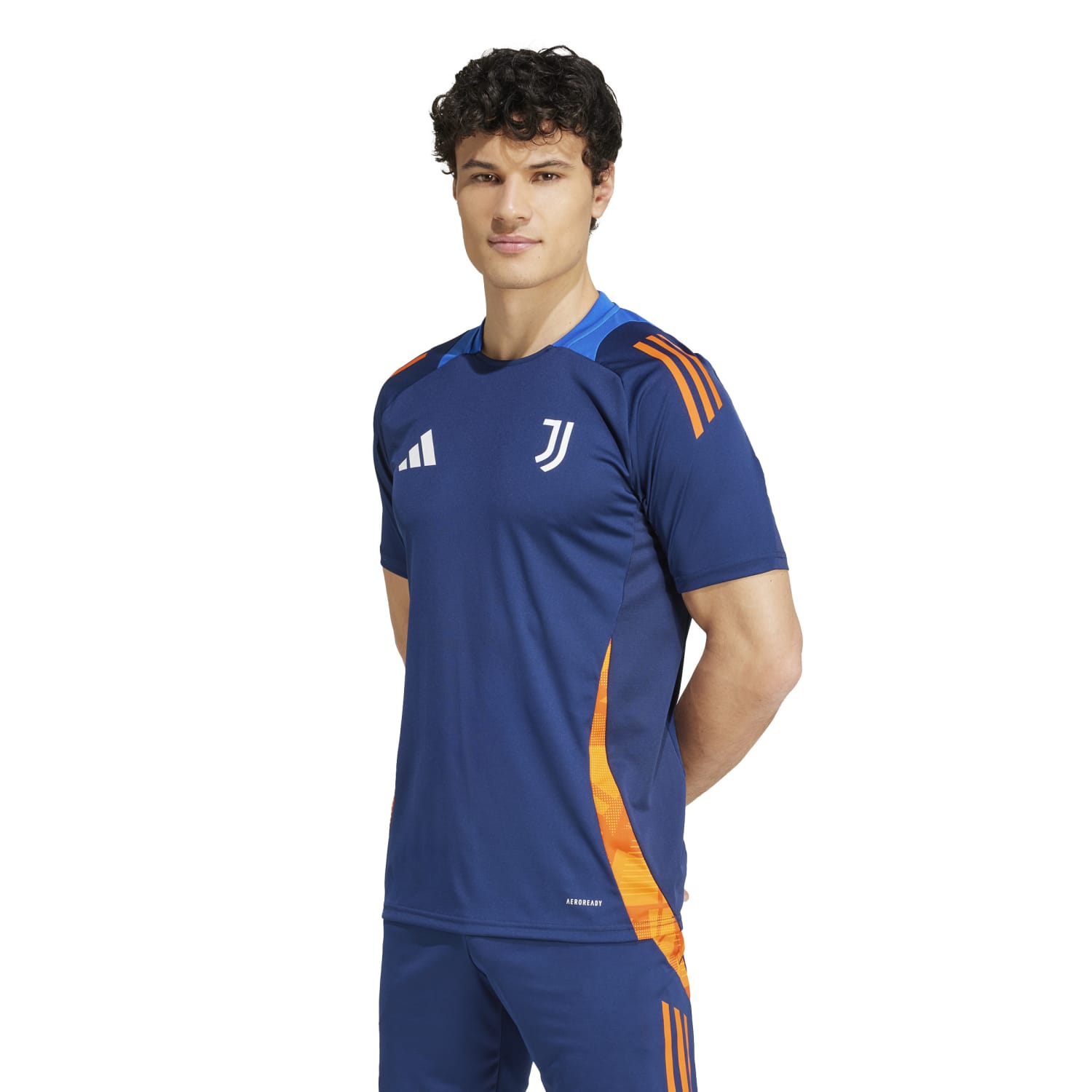 adidas Juventus Trainingsshirt 2024-2025 Donkerblauw Oranje Wit