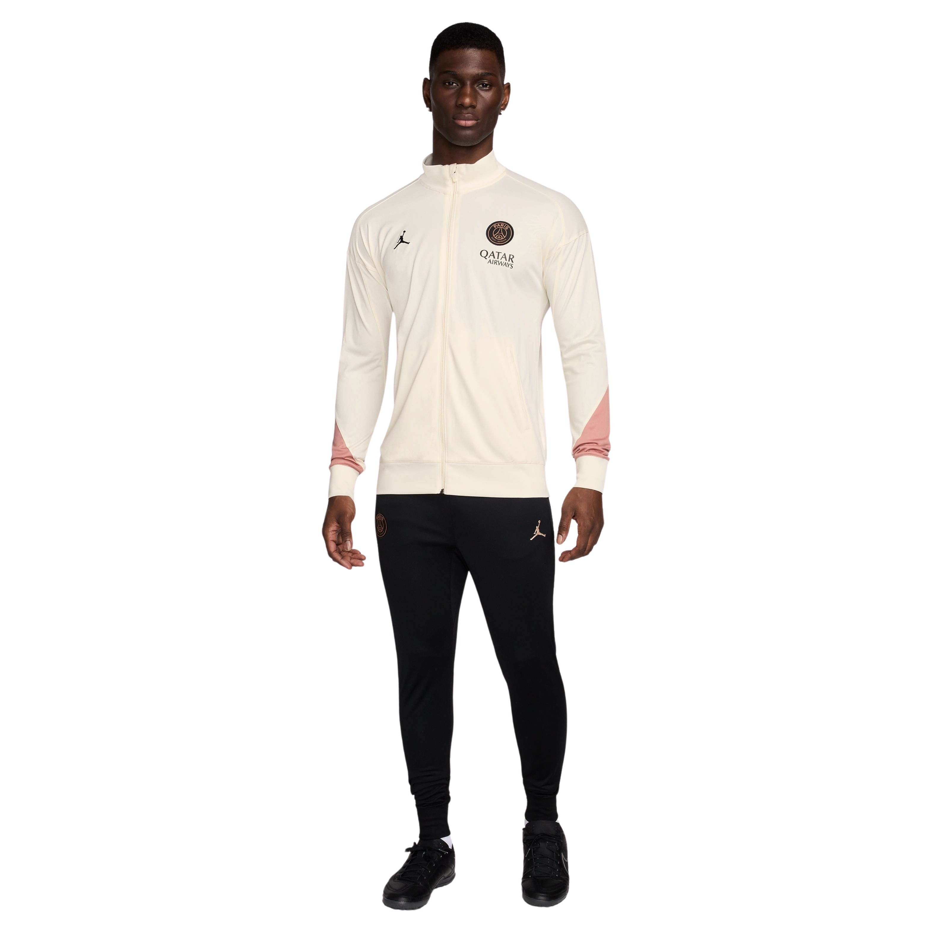 Nike Paris Saint-Germain x Jordan Strike Trainingspak Full-Zip 2024-2025 Gebroken Wit Zwart Roze