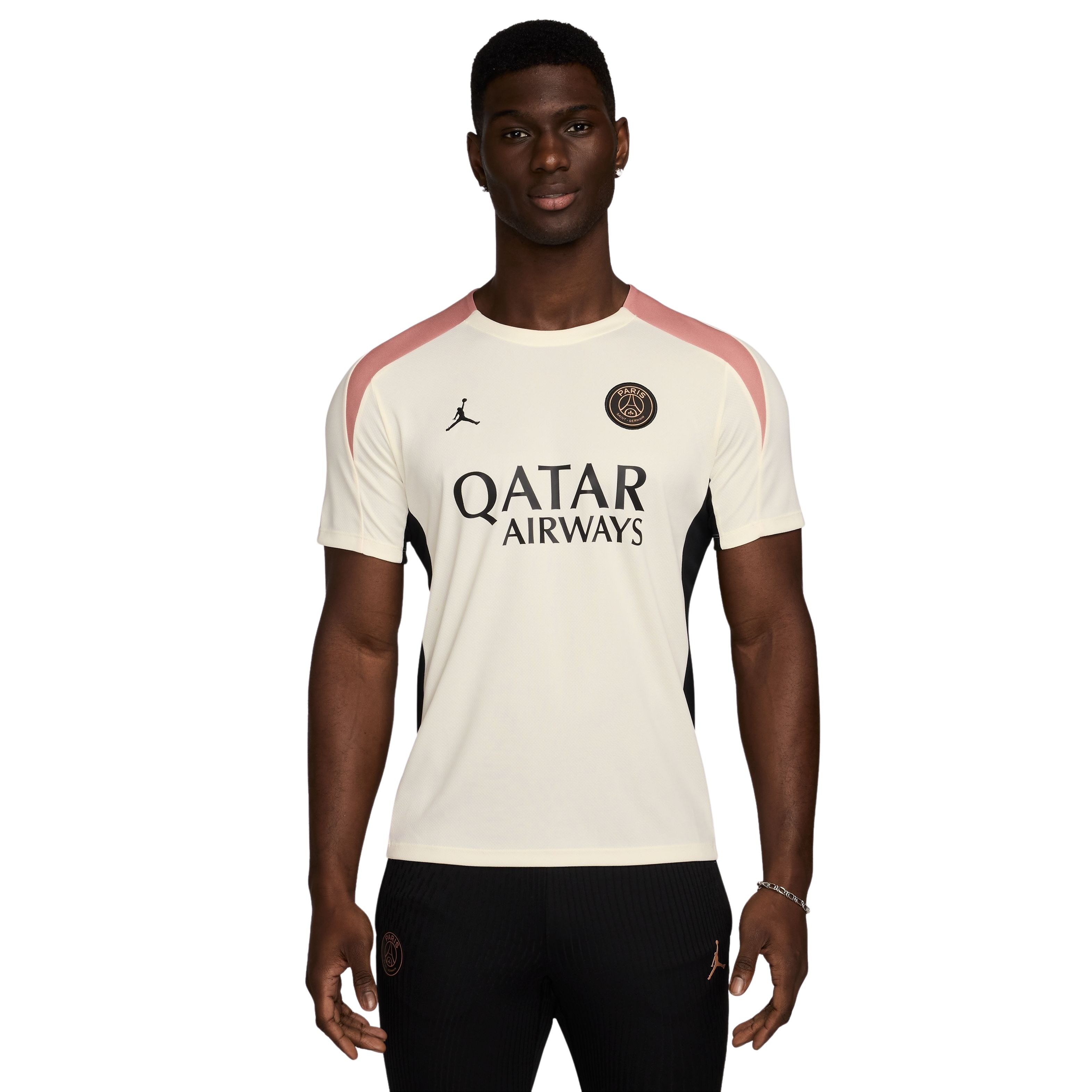 Nike Paris Saint-Germain x Jordan Strike Trainingsshirt 2024-2025 Gebroken Wit Roze Zwart