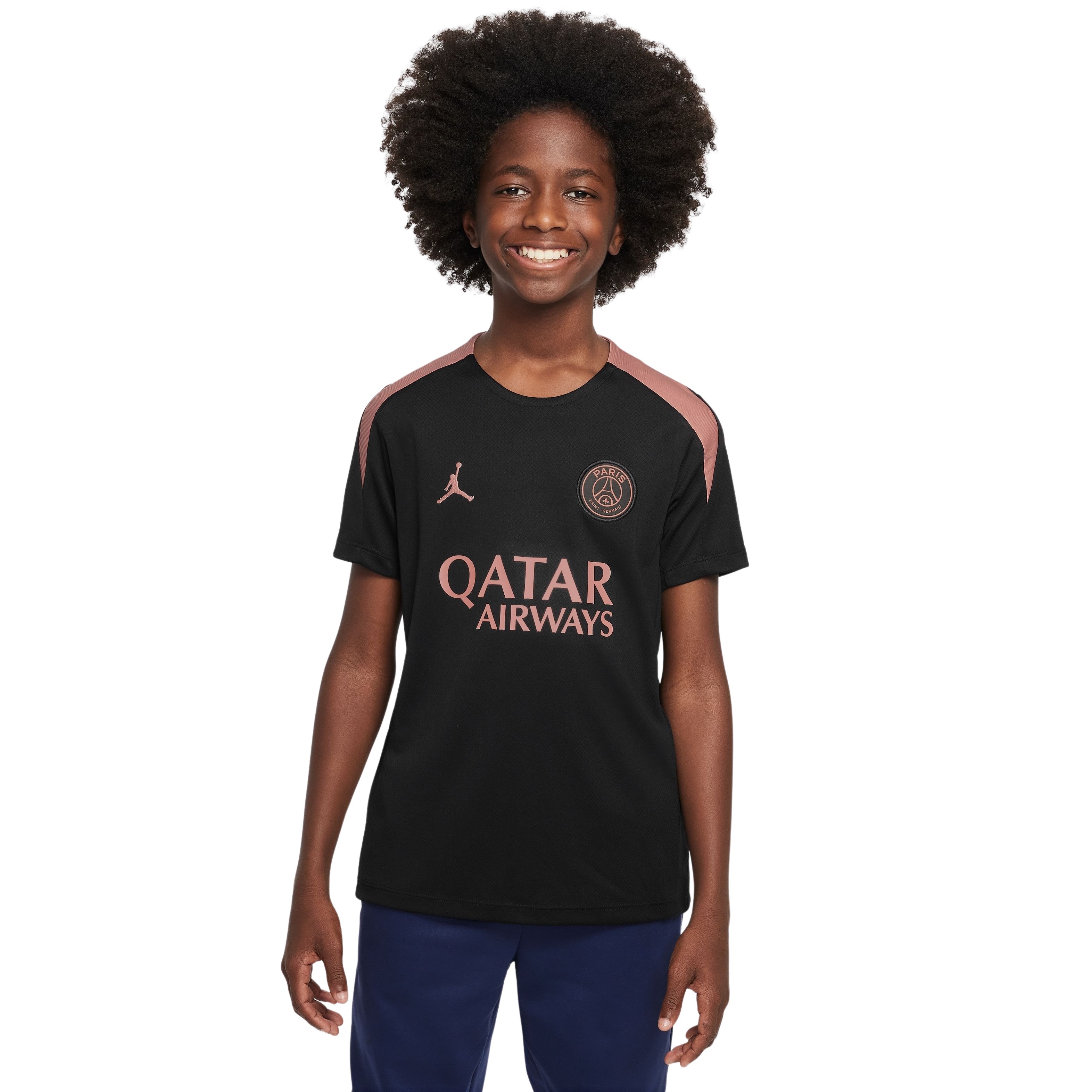 Nike Paris Saint-Germain x Jordan Strike Trainingsshirt 2024-2025 Kids Zwart Roze