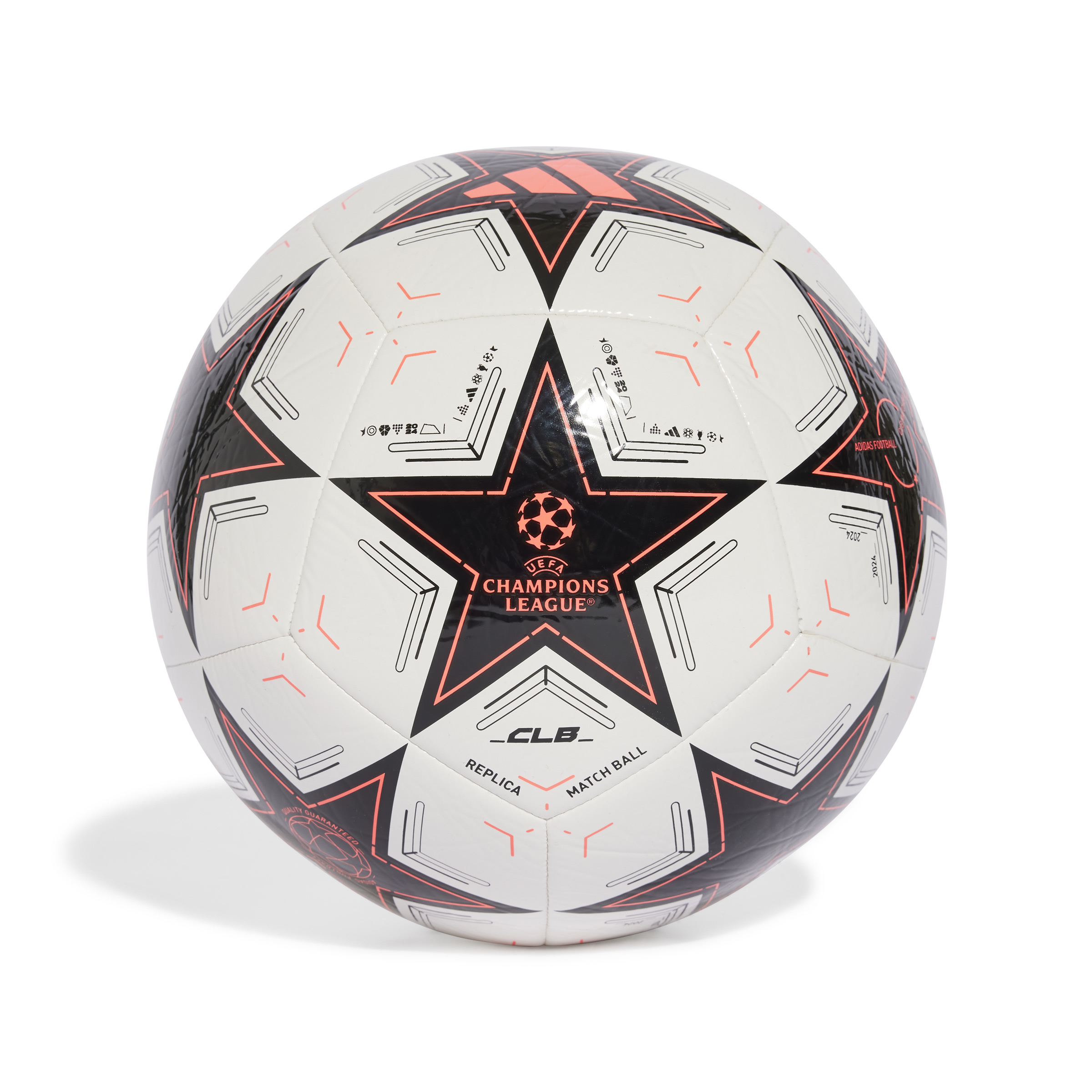 adidas UEFA Champions League Club Voetbal Maat 5 2024-2025 Wit Zwart Oranje