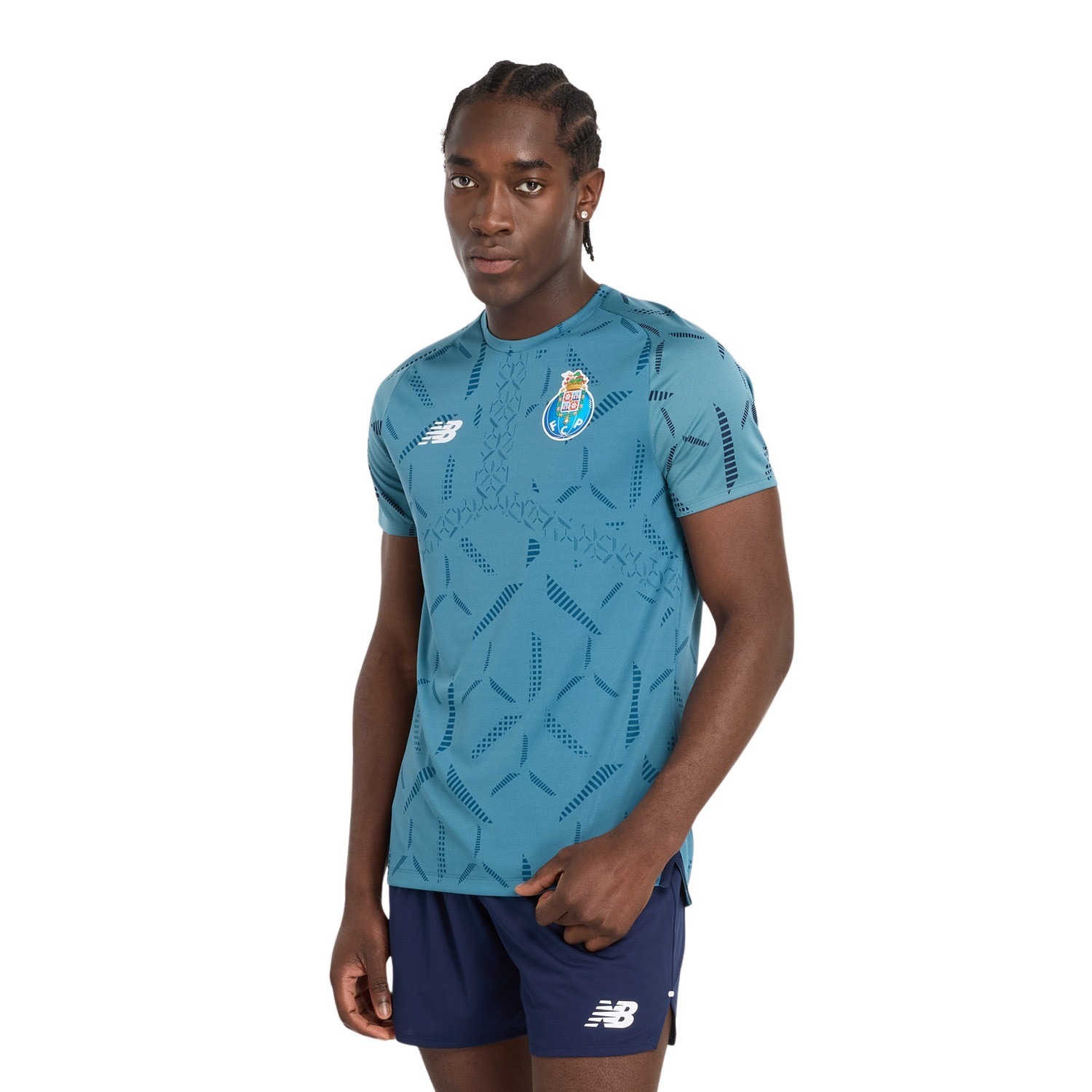 New Balance FC Porto Trainingsshirt 2024-2025 Blauwgrijs Donkerblauw Wit