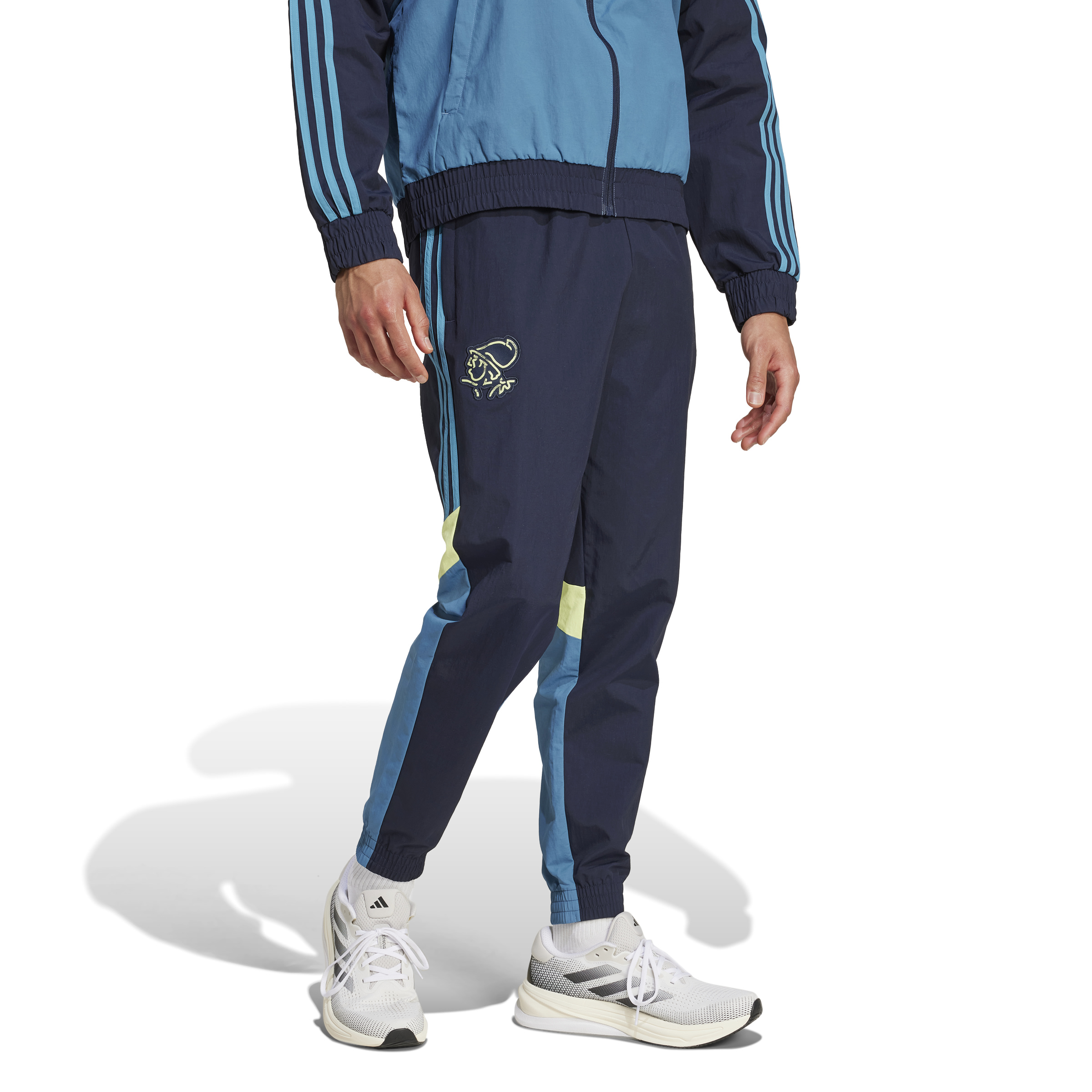 adidas Ajax Culturewear Trainingsbroek Woven 2024-2025 Blauw Lichtblauw Geel