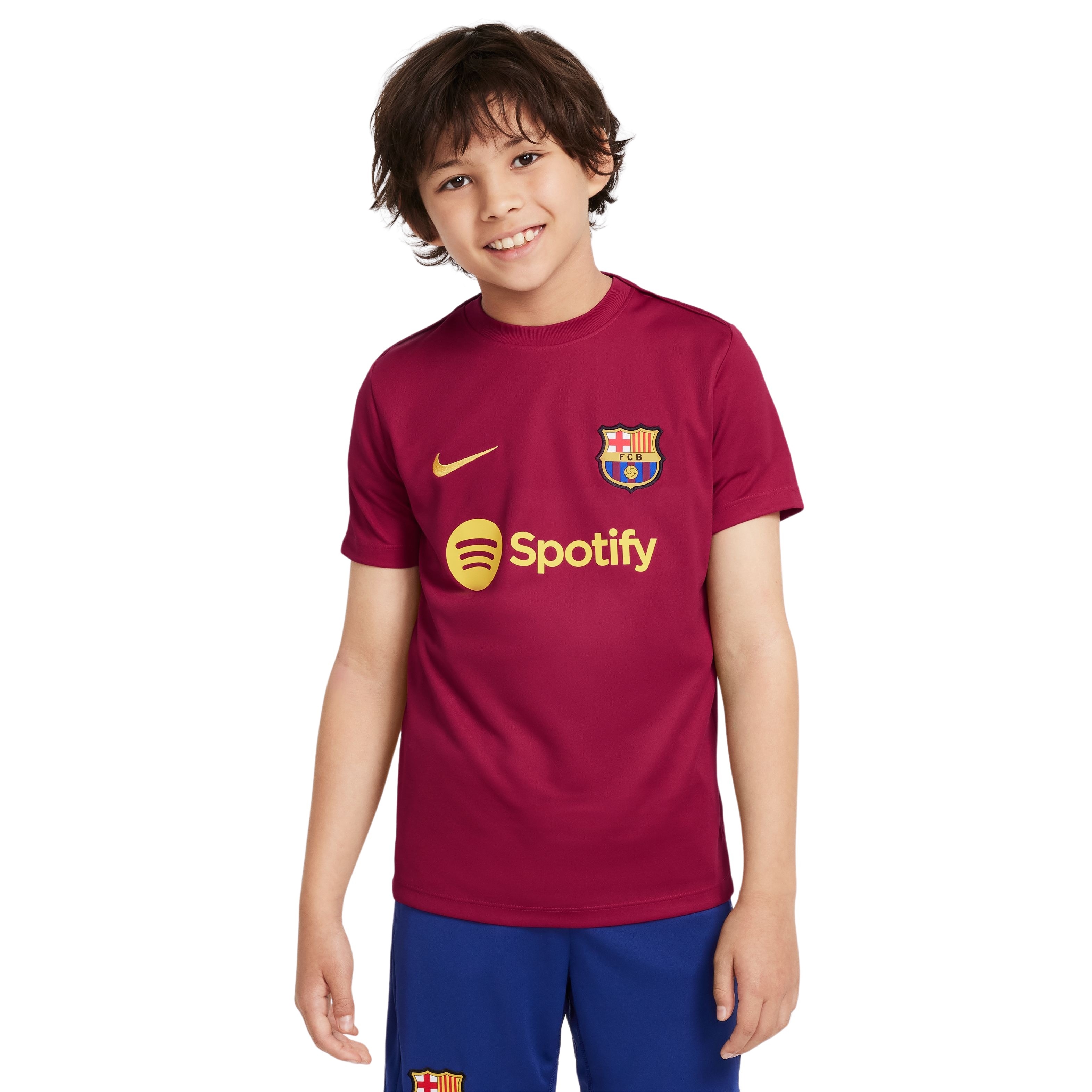 Nike FC Barcelona Academy Pro Trainingsshirt 2024-2025 Kids Rood Geel