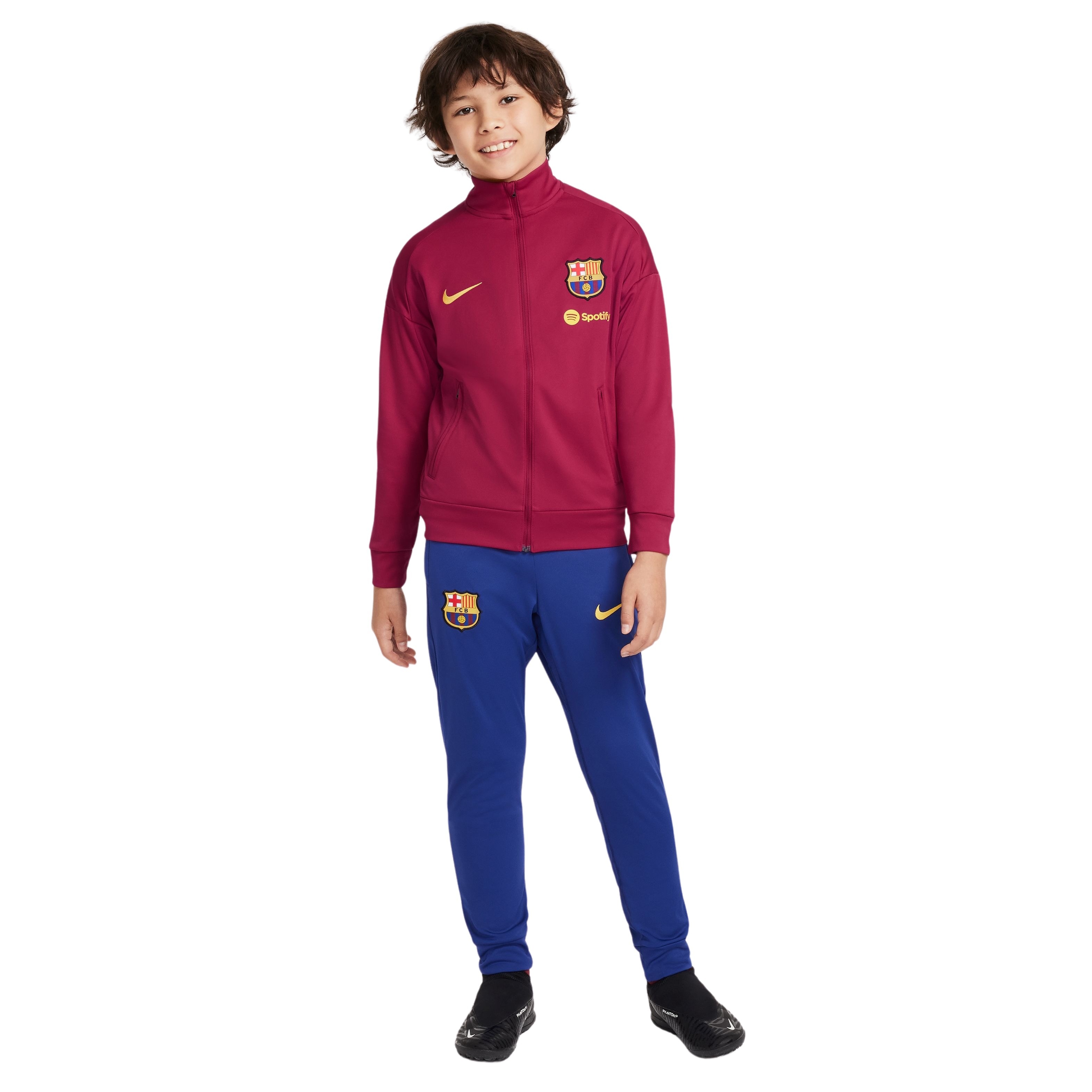 Nike FC Barcelona Academy Pro Trainingspak Full-Zip 2024-2025 Kids Rood Donkerblauw Geel