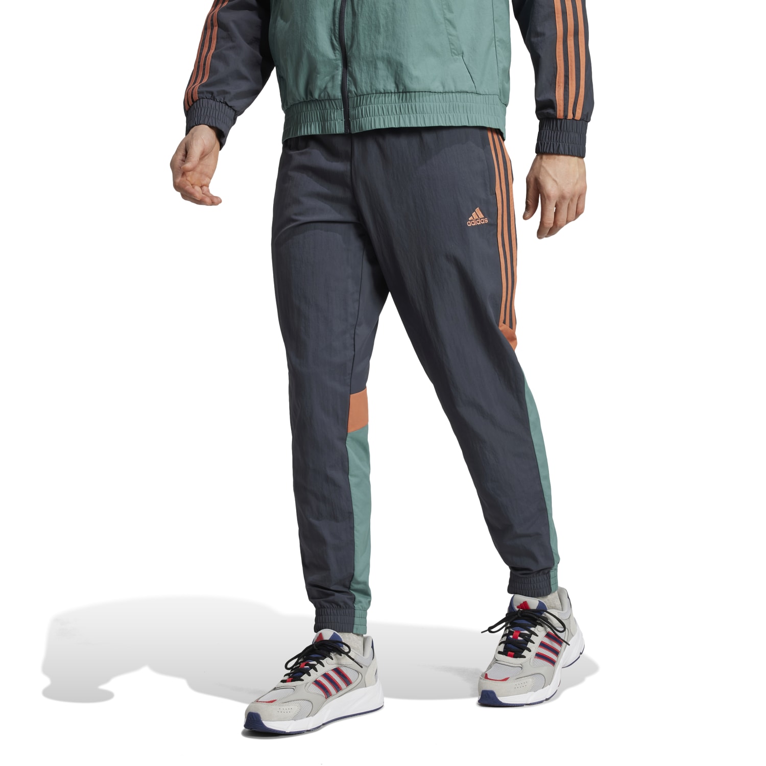 adidas Bayern München Culturewear Joggingbroek Woven 2024-2025 Grijs Oranje Groen