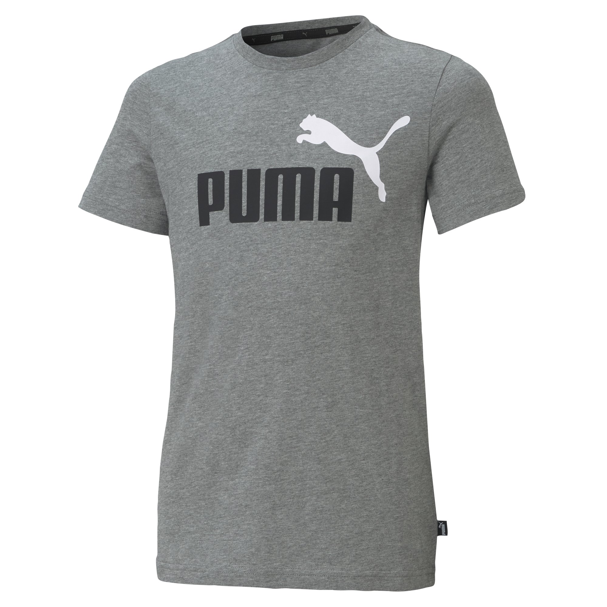 PUMA ESS+ 2 Col Logo Tee B FALSE T-shirt - Medium Gray Heather