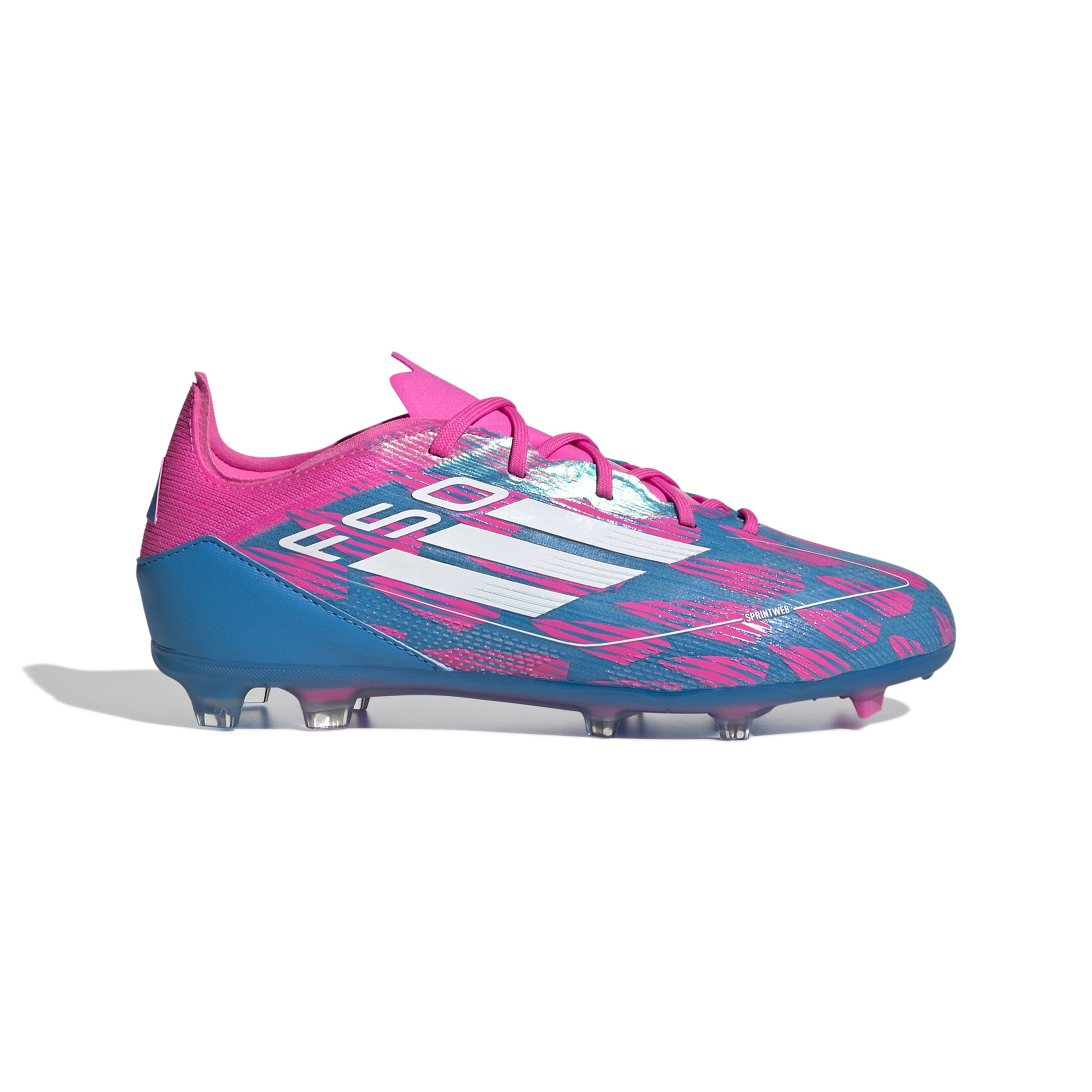 adidas F50 Pro Gras Voetbalschoenen (FG) Kids Blauw Roze Wit