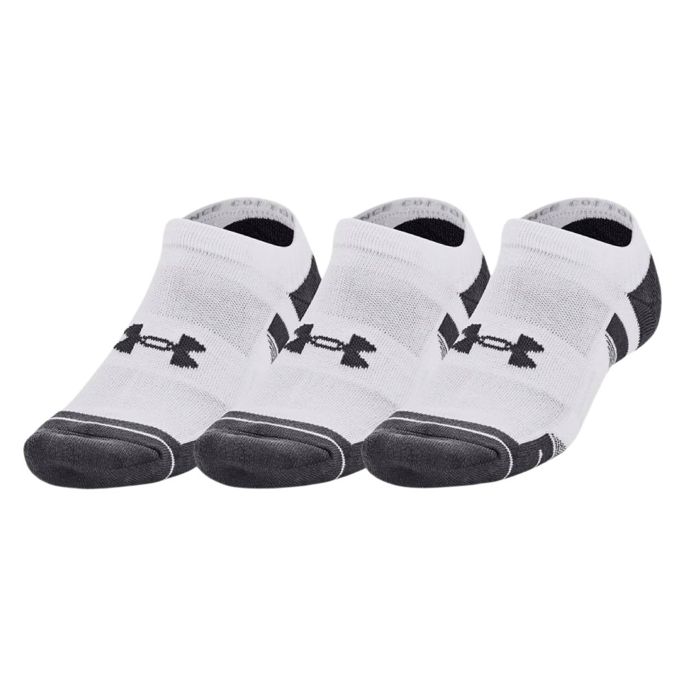 Under Armour Performance Korte Sportsokken 3-Pack Wit Donkergrijs