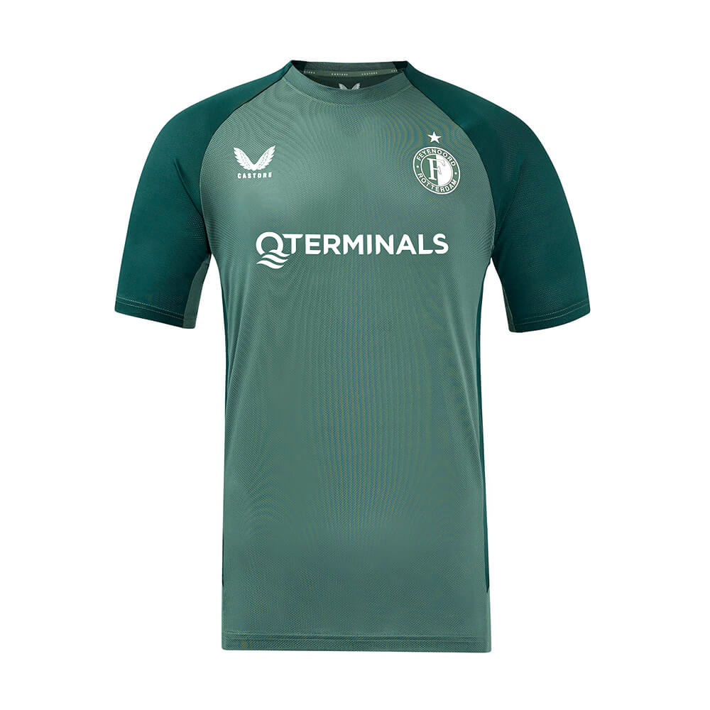 Castore Feyenoord Trainingsshirt 2024-2025 Dames Groen Donkergroen Wit