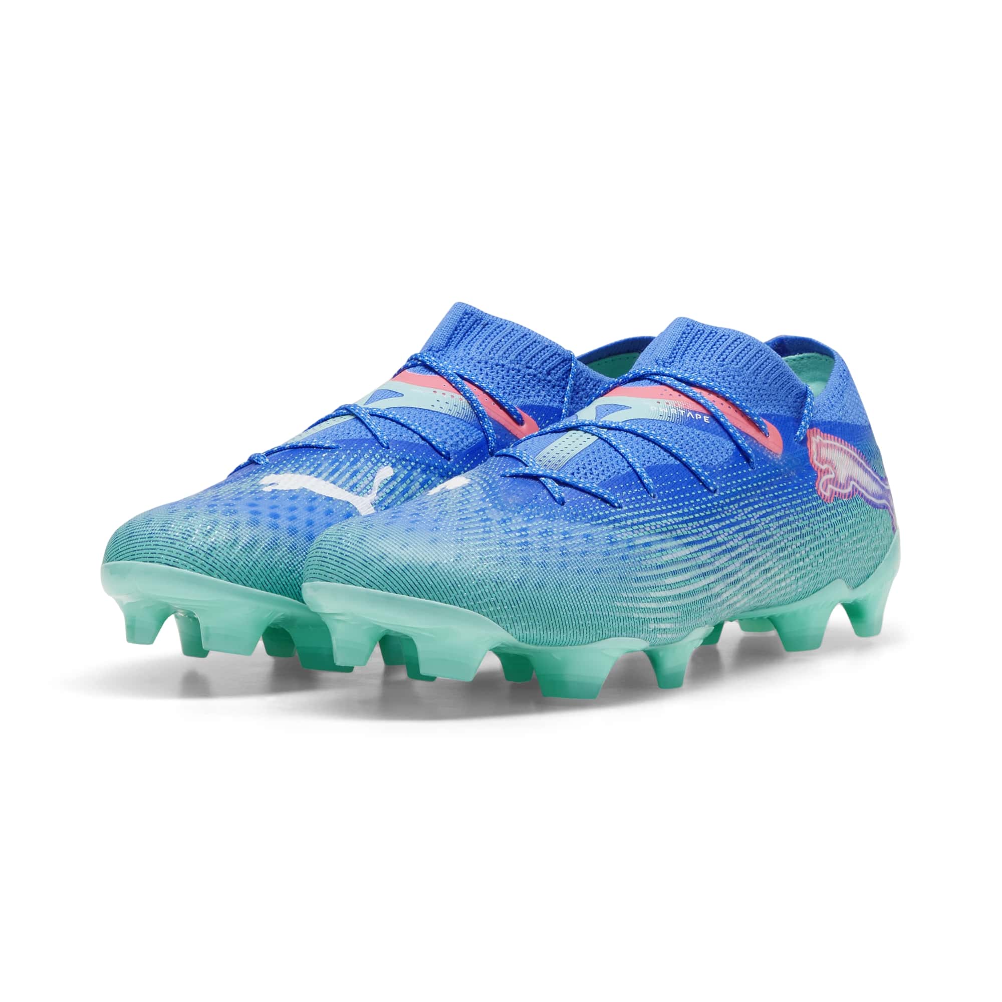 PUMA Future 7 Ultimate Low Gras / Kunstgras Voetbalschoenen (MG) Blauw Turquoise Wit