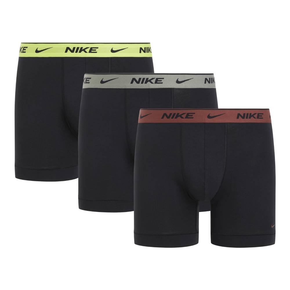 Nike Everyday Cotton Boxershort Brief 3-Pack Brons Grijs Geel