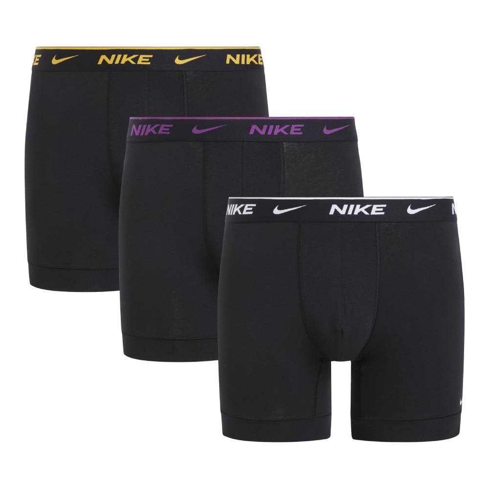 Nike Everyday Cotton Boxershort Brief 3-Pack Wit Paars Goud