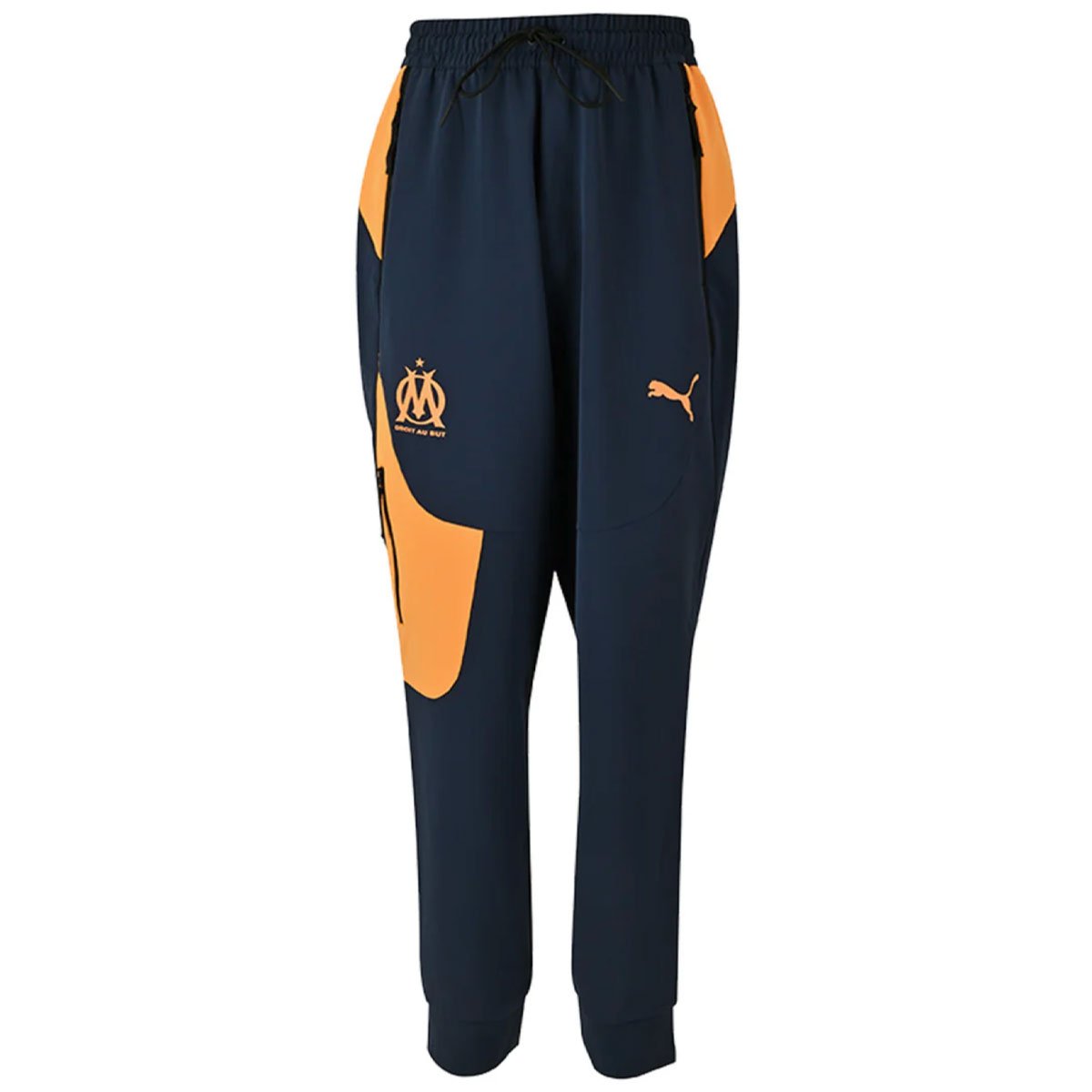 PUMA Olympique Marseille Tech Trainingsbroek Woven 2024-2025 Donkerblauw Oranje