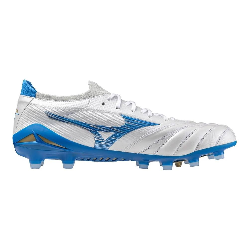 Mizuno Morelia Neo IV Beta Japan Gras Voetbalschoenen (FG) Wit Blauw