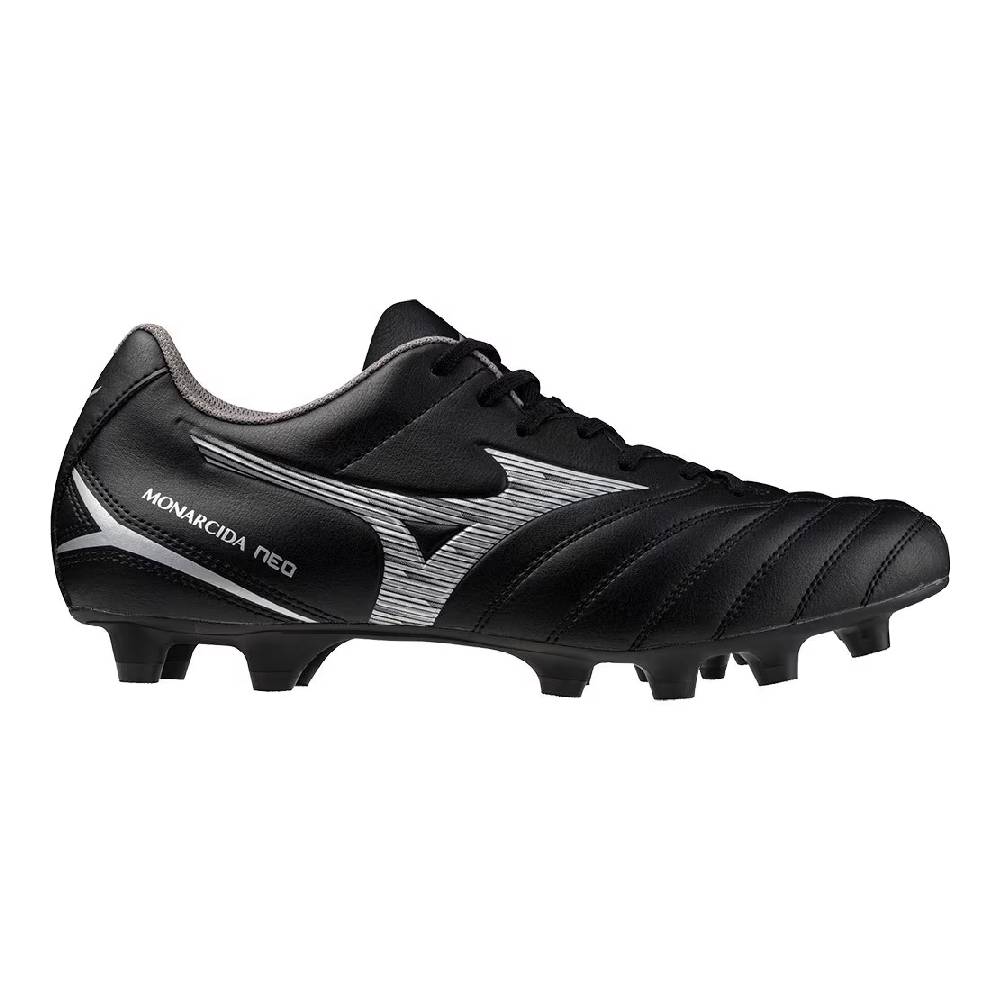 Mizuno Monarcida Neo III Select Gras Voetbalschoenen (FG) Zwart Zilver