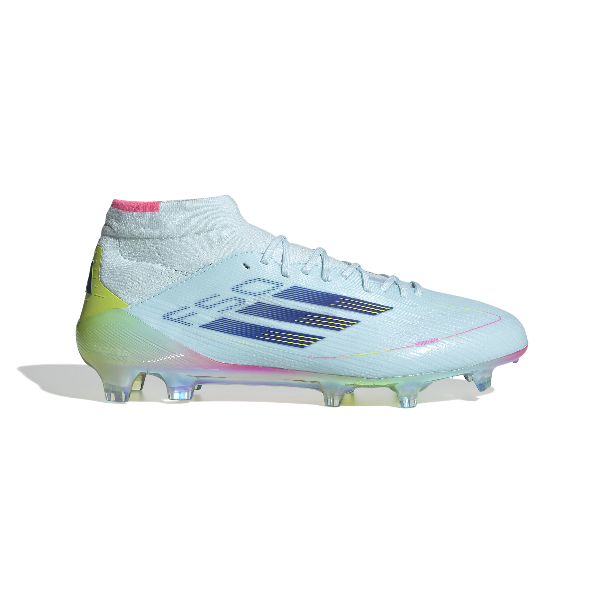 adidas F50 Elite Mid Gras Voetbalschoenen (FG) Lichtblauw Donkerblauw Geel