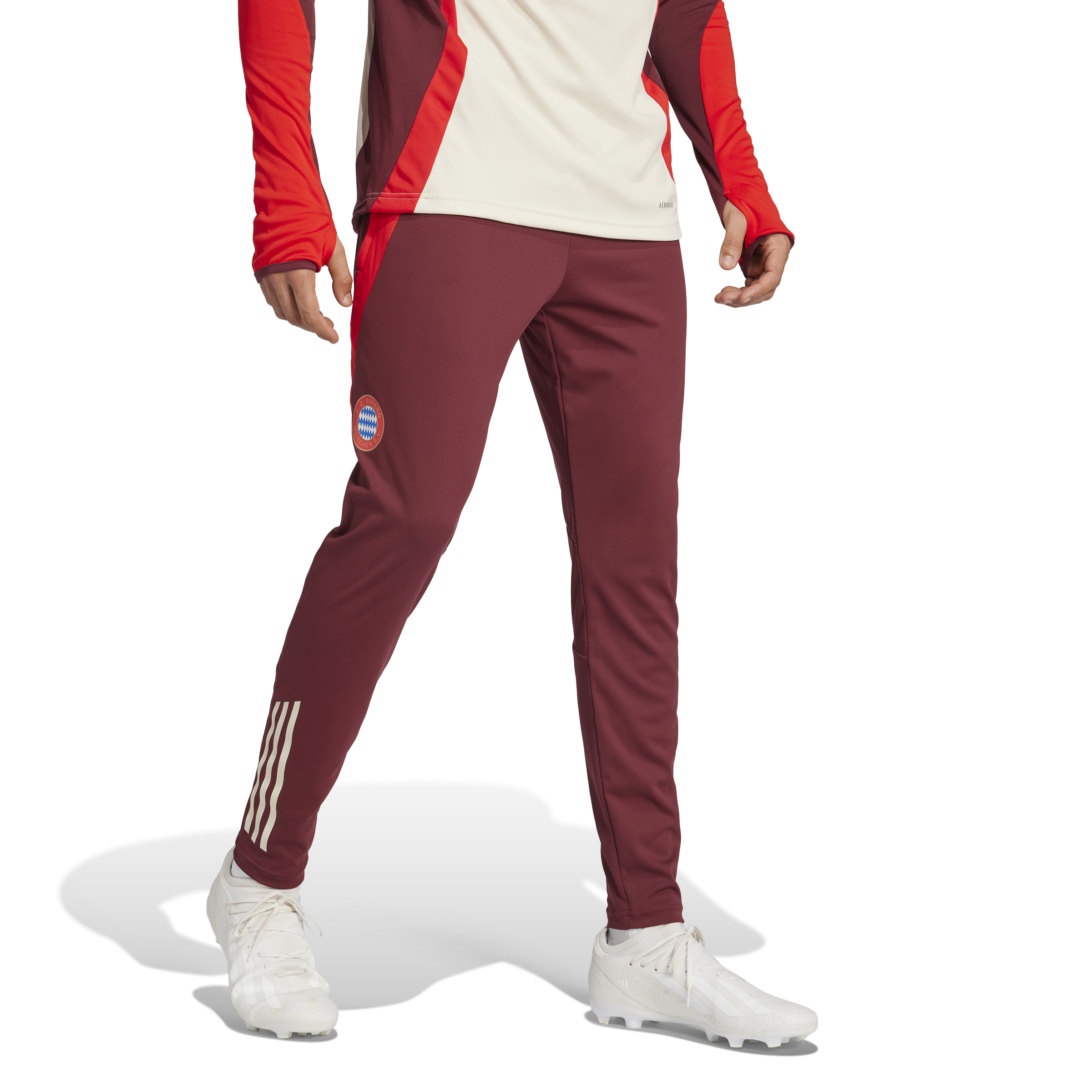 adidas Bayern München Trainingsbroek Europees 2024-2025 Bordeauxrood Rood Wit