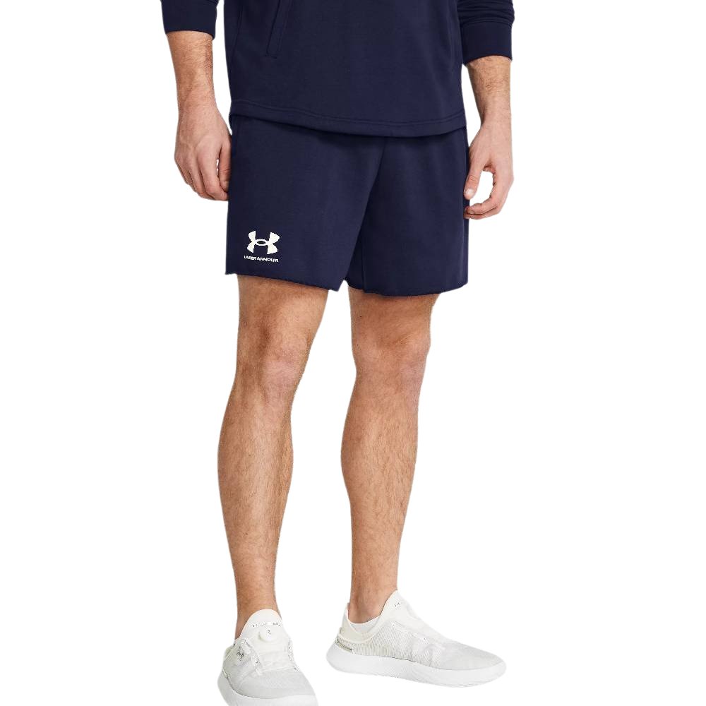 Under Armour Rival Terry Broekje Donkerblauw Wit