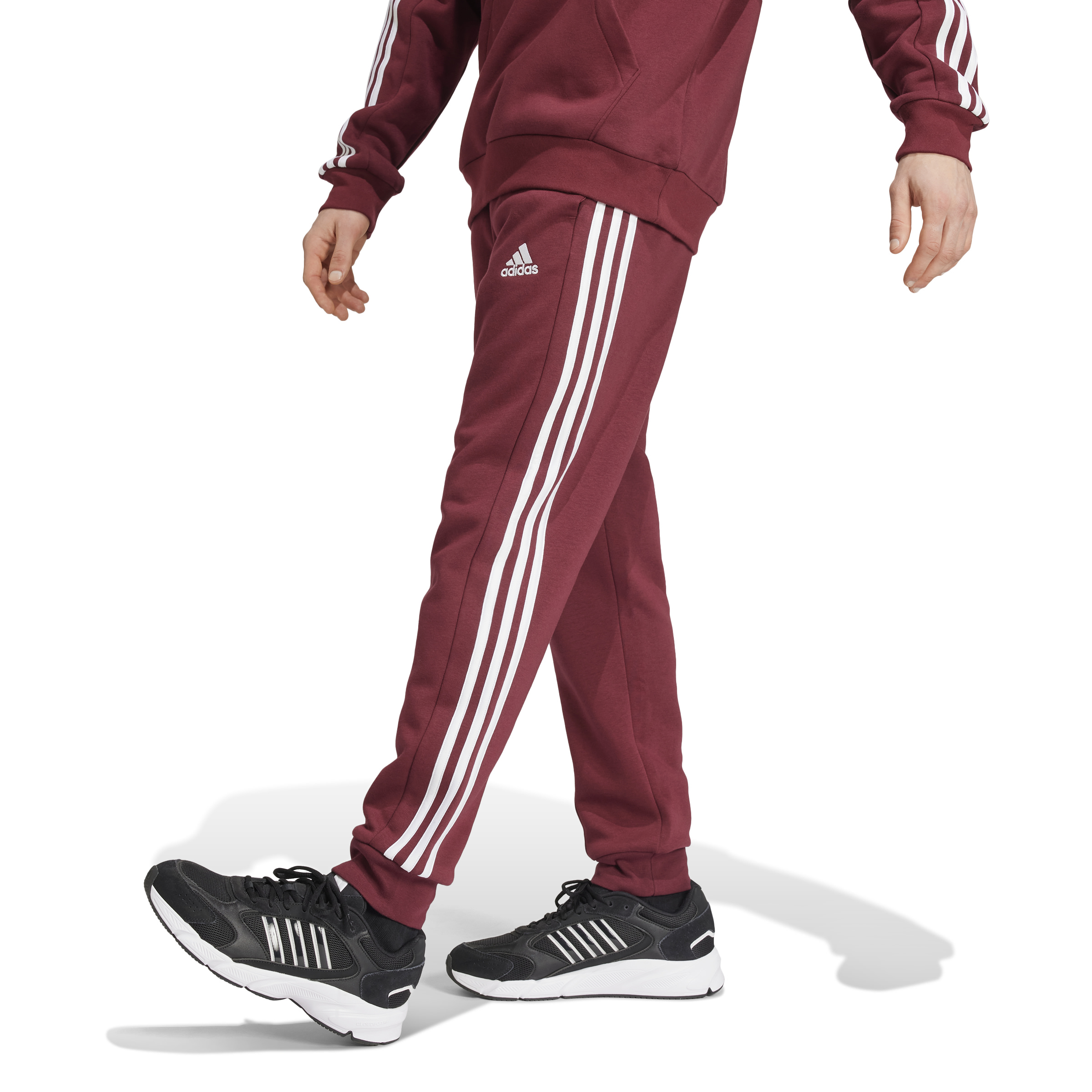 adidas Essentials Fleece Joggingbroek Bordeauxrood Wit