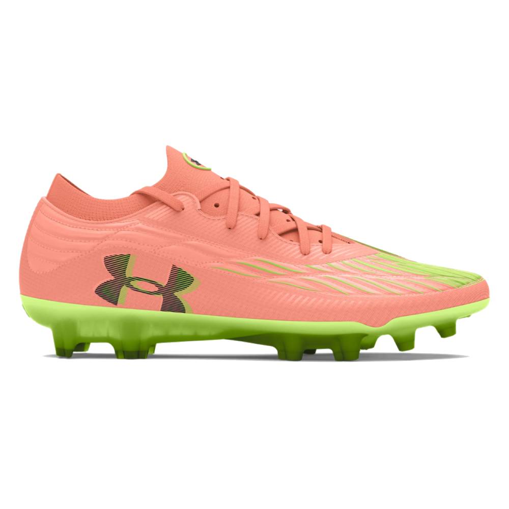 Under Armour Magnetico Elite 4.0 Gras Voetbalschoenen (FG) Oranje Groen