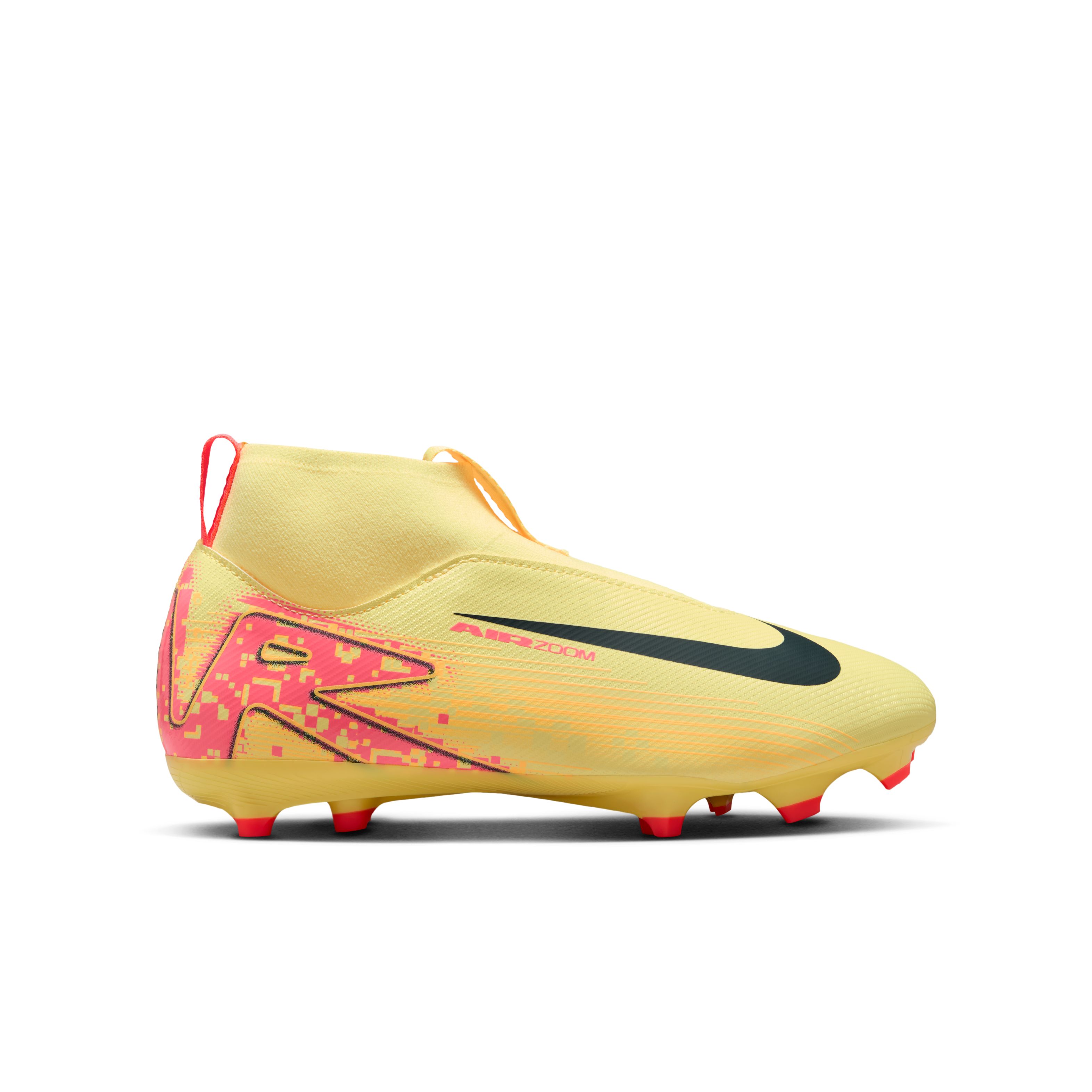 Nike Zoom Mercurial Superfly 10 Mbappe Academy Gras / Kunstgras Voetbalschoenen (MG) Kids Geel Roze Oranje