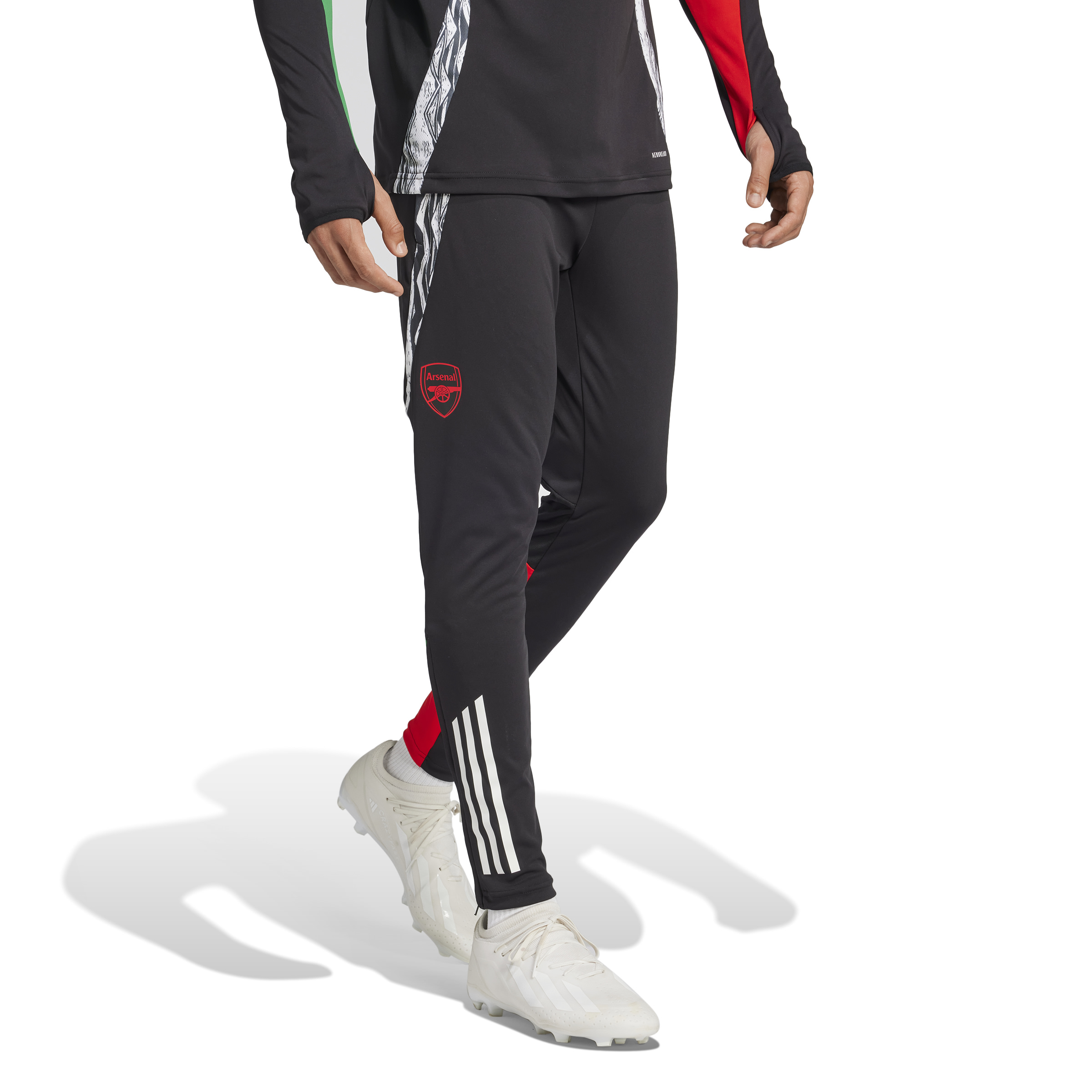 adidas Arsenal Trainingsbroek Europees 2024-2025 Zwart Wit Rood Groen