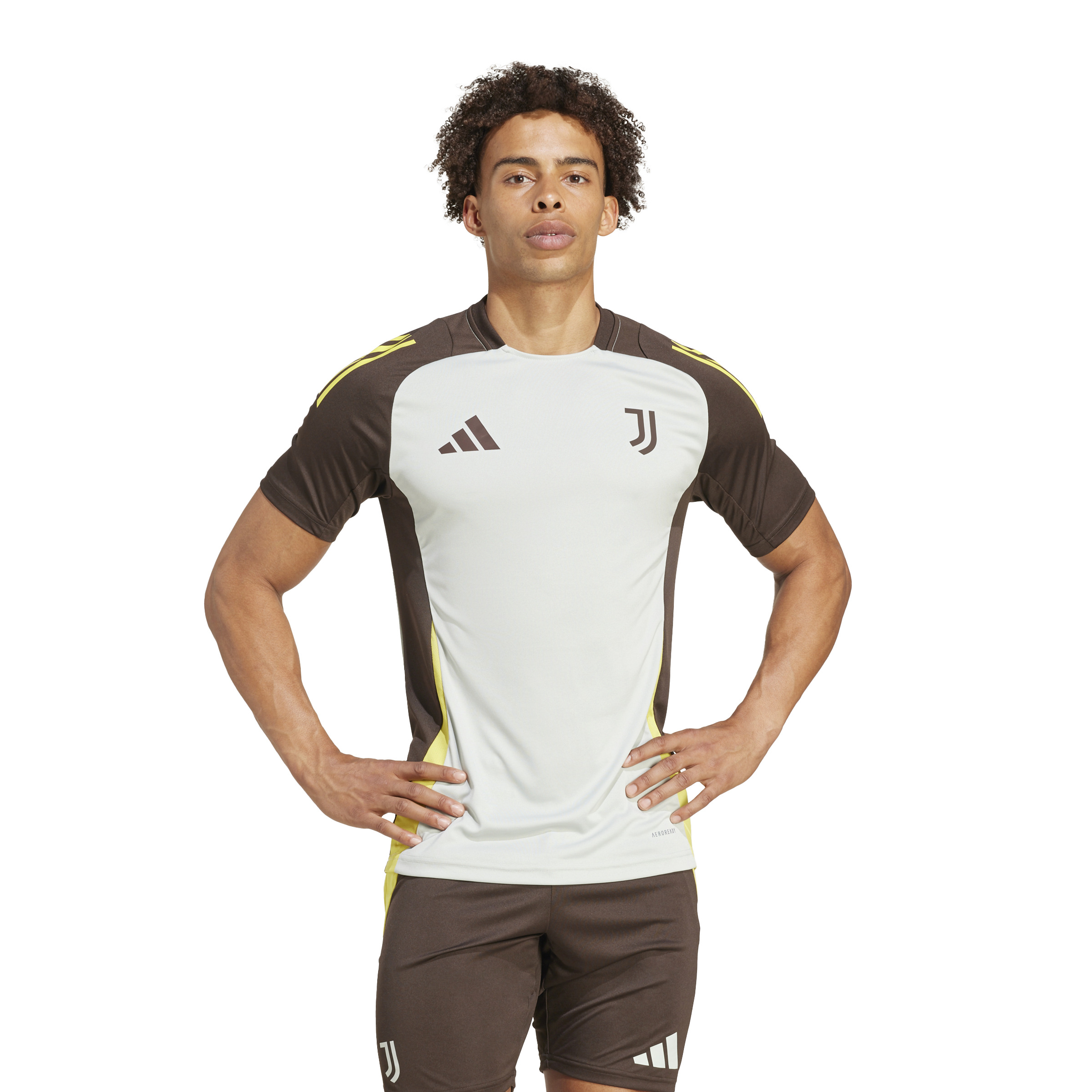 adidas Juventus Trainingsshirt Europees 2024-2025 Grijs Olijfgroen Geel