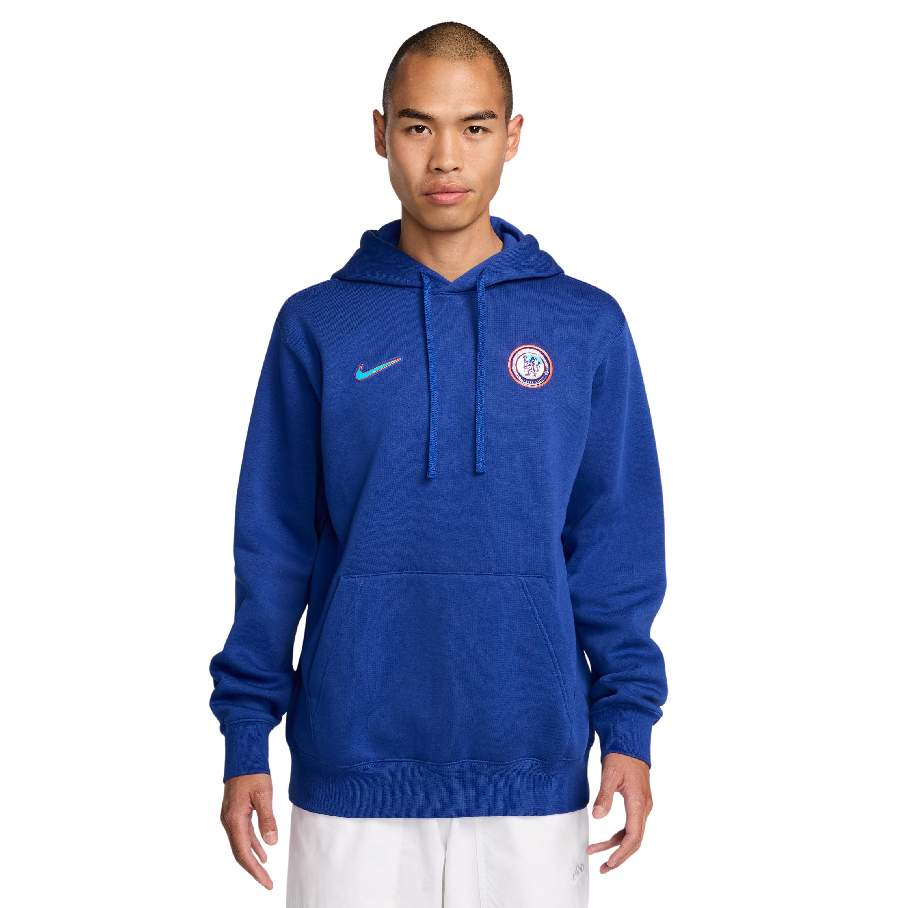 Nike Chelsea Club Hoodie 2024-2025 Blauw Lichtblauw Oranje