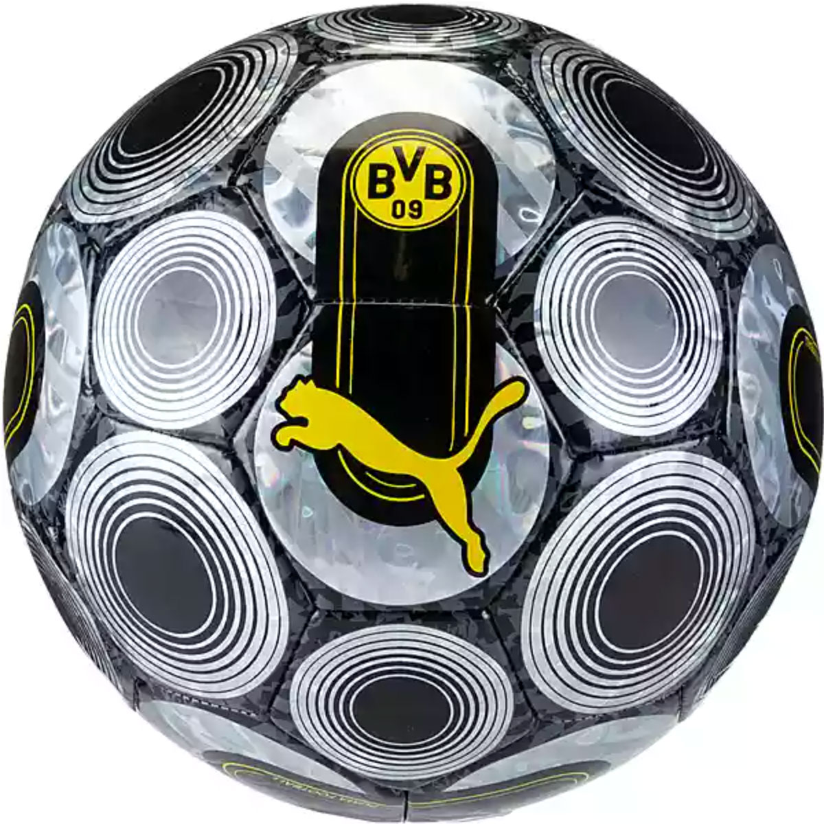 PUMA Borussia Dortmund Culture+ Voetbal Maat 5 Zwart Zilver Geel