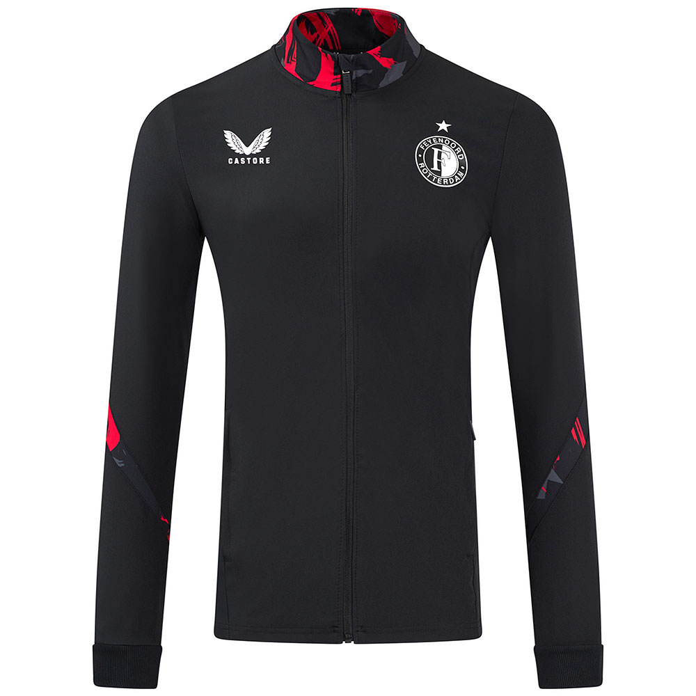 Castore Feyenoord Anthem Trainingsjack 2024-2025 Zwart Rood