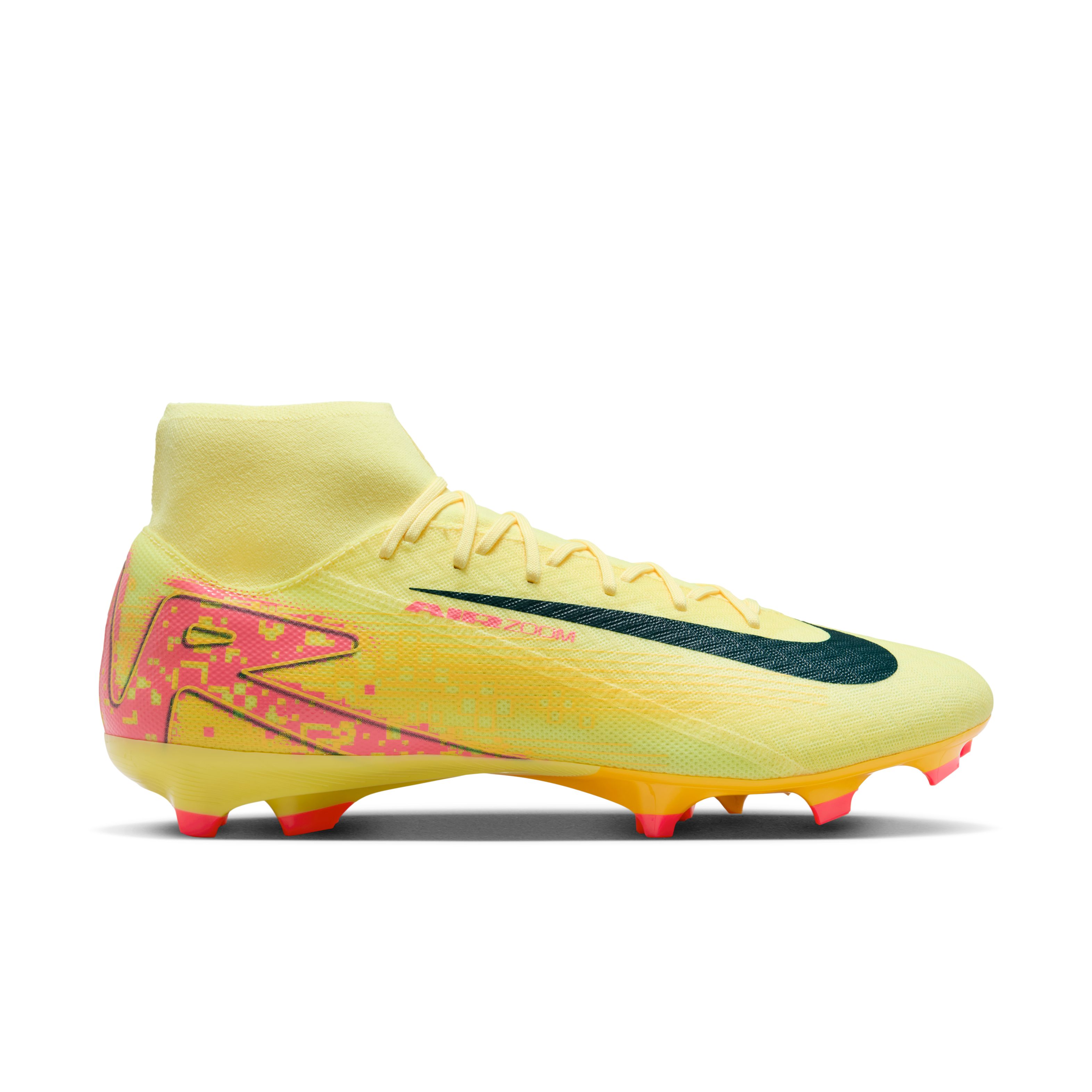 Nike Zoom Mercurial Superfly 10 Mbappe Academy Gras / Kunstgras Voetbalschoenen (MG) Geel Roze Oranje