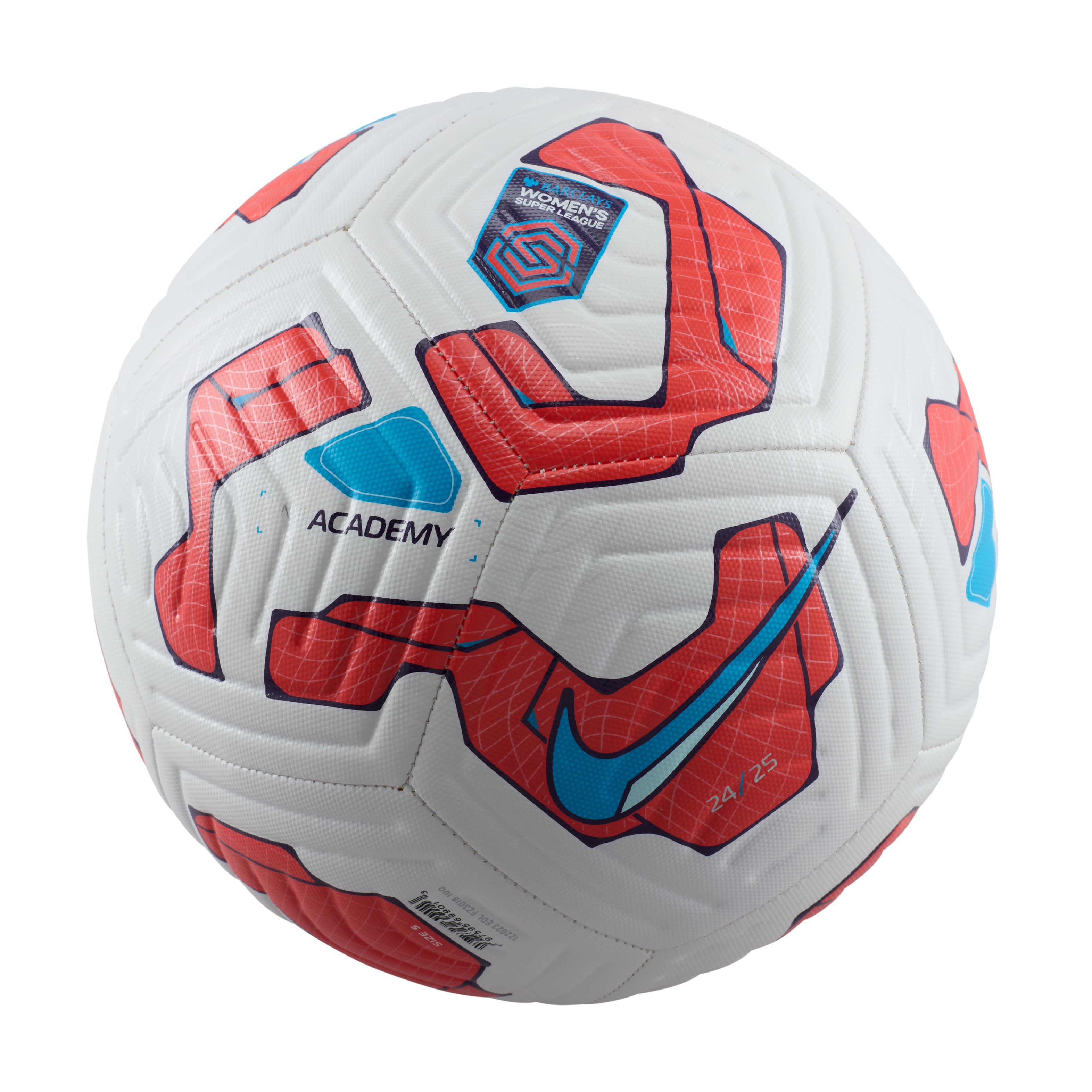 Nike Women&apos;s Super League Academy Voetbal Maat 5 2024-2025 Wit Rood Blauw