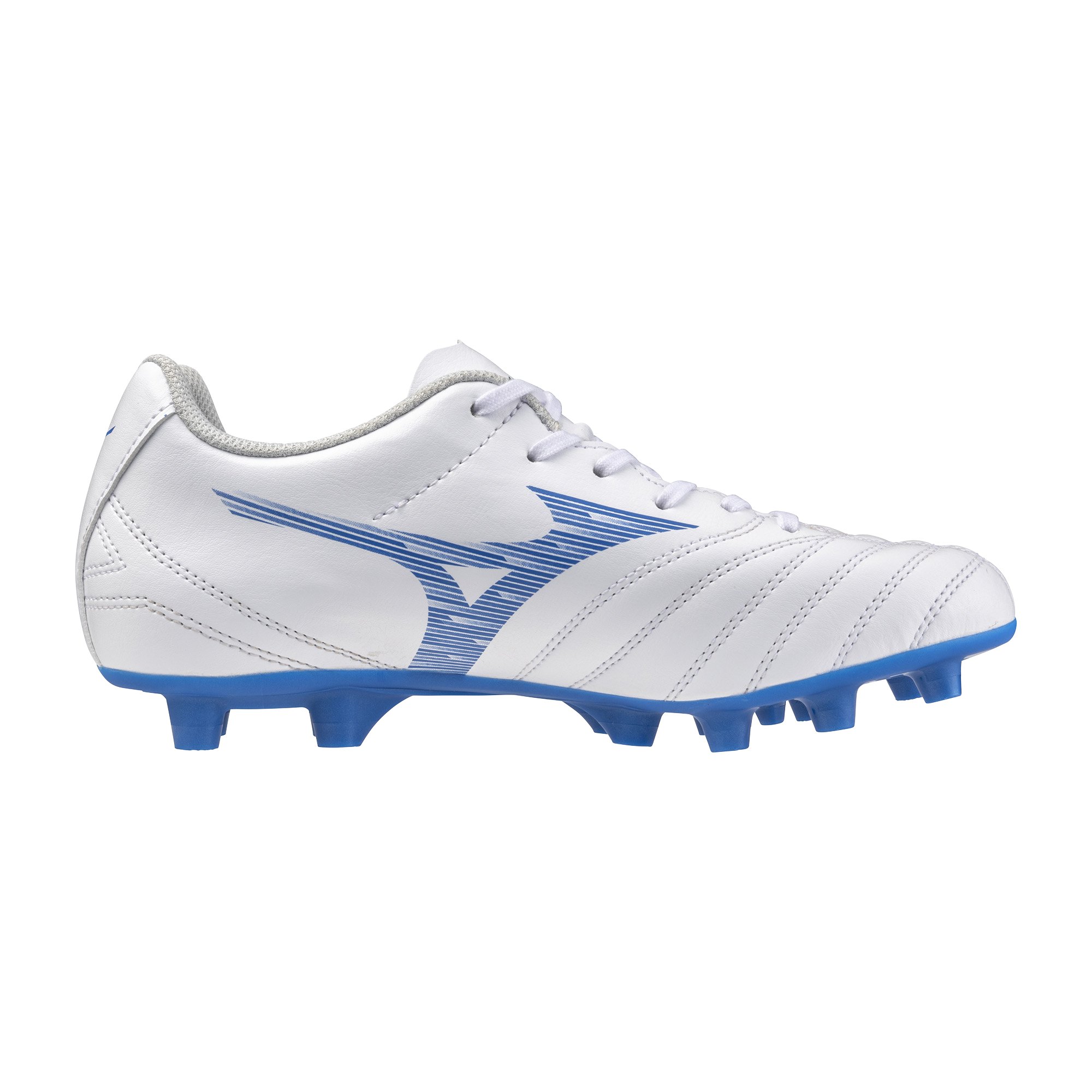 Mizuno Monarcida Neo III Select Gras Voetbalschoenen (FG) Kids Wit Blauw